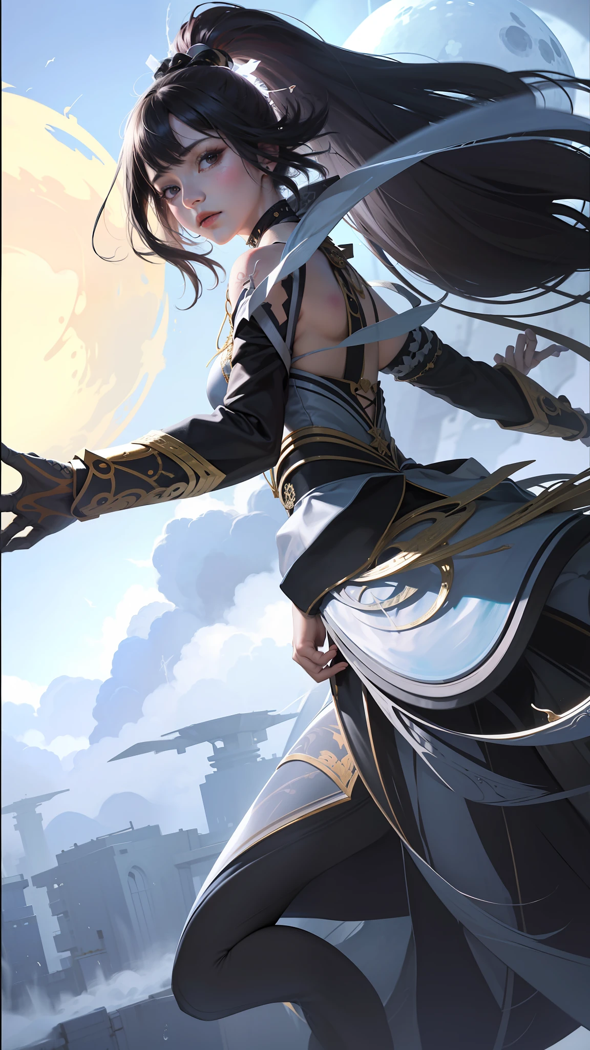 official art, unity 8k wallpaper, ultra detailed, beautiful and aesthetic, masterpiece, best quality, (zentangle, mandala, tangle, entangle), (fractal art:1.3) , 1girl, extremely detailed, dynamic angle, cowboyshot, the most beautiful form of chaos, elegant, a brutalist designed, vivid colours, romanticism, by james jean, roby dwi antono, ross tran, francis bacon, michal mraz, adrian ghenie, petra cortright, gerhard richter, takato yamamoto, ashley wood, atmospheric, ecstasy of musical notes, streaming musical notes visible