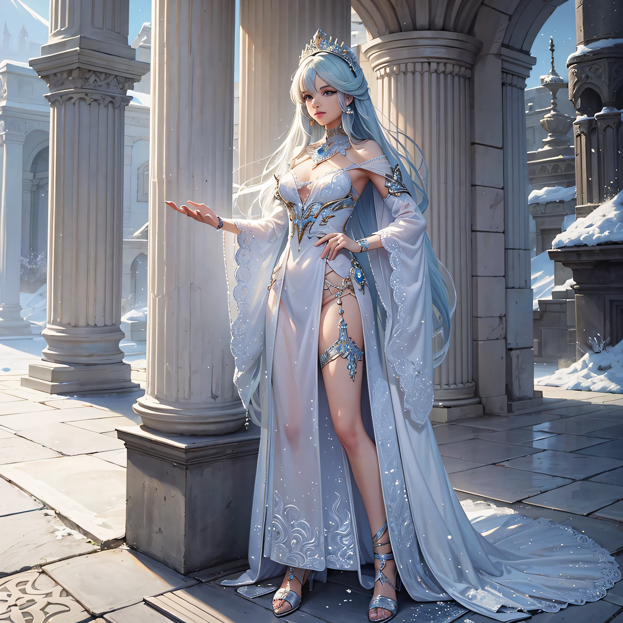 In front of him stood a woman, jade bone ice muscle, dressed in white palace clothes like snow