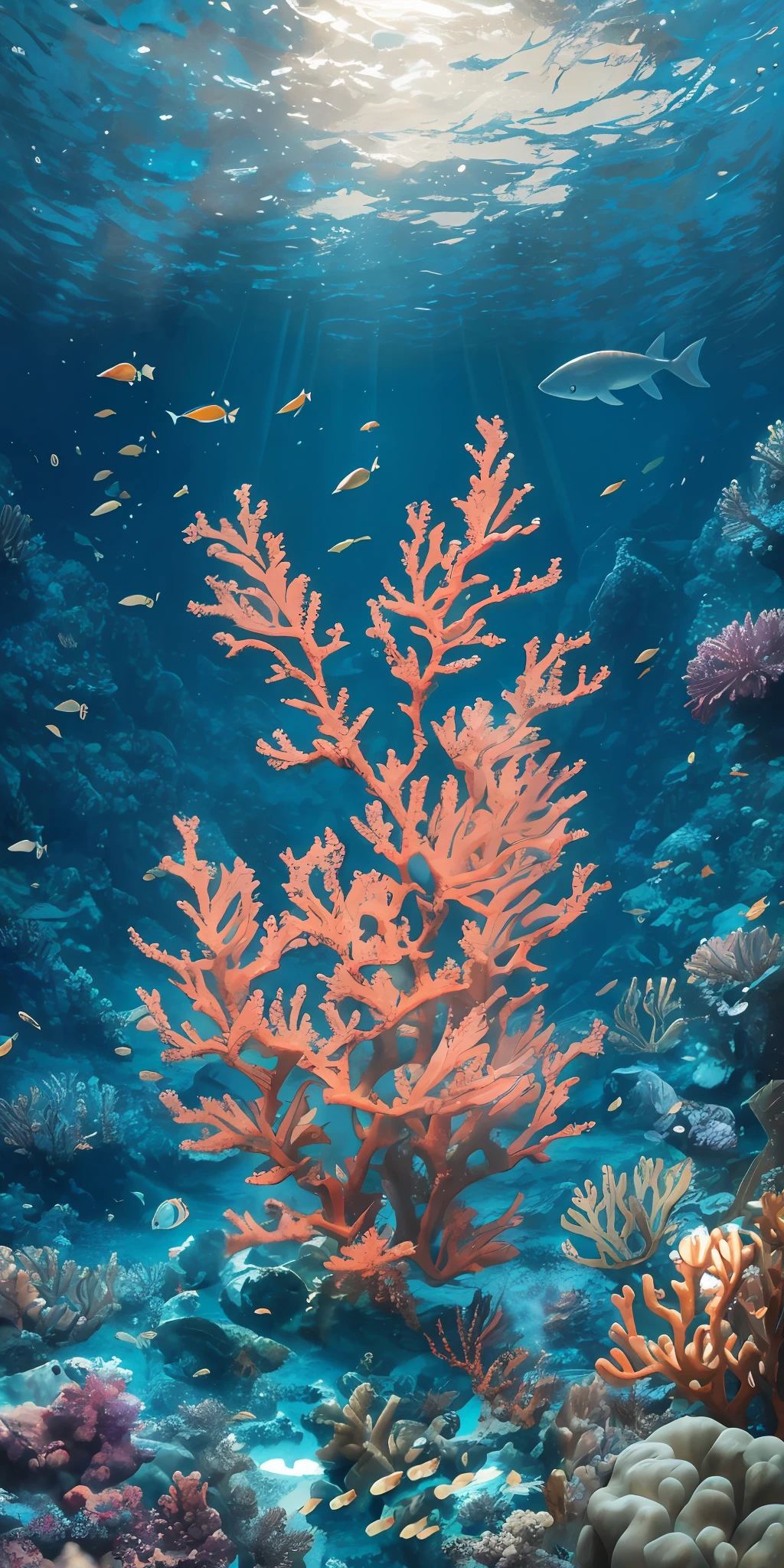 (Masterpiece, Best Quality: 1.2), ultra detail, cinematic lighting, HDR, under the sea, impressive, cold, inspirational, super detailed, photorealistic, underwater, coral, seabed, surrounded by rocks --auto --s2