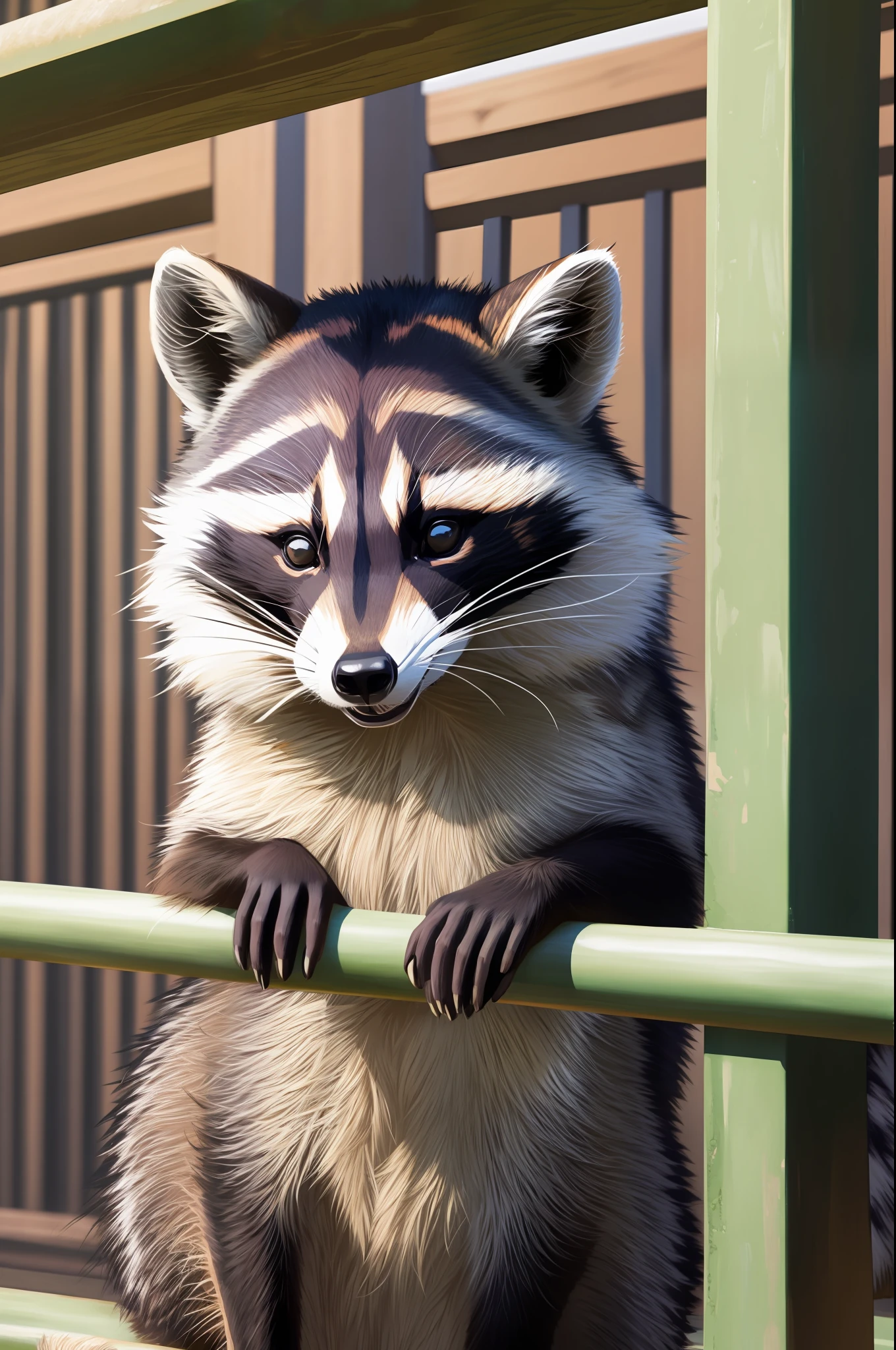 Girl, raccoon