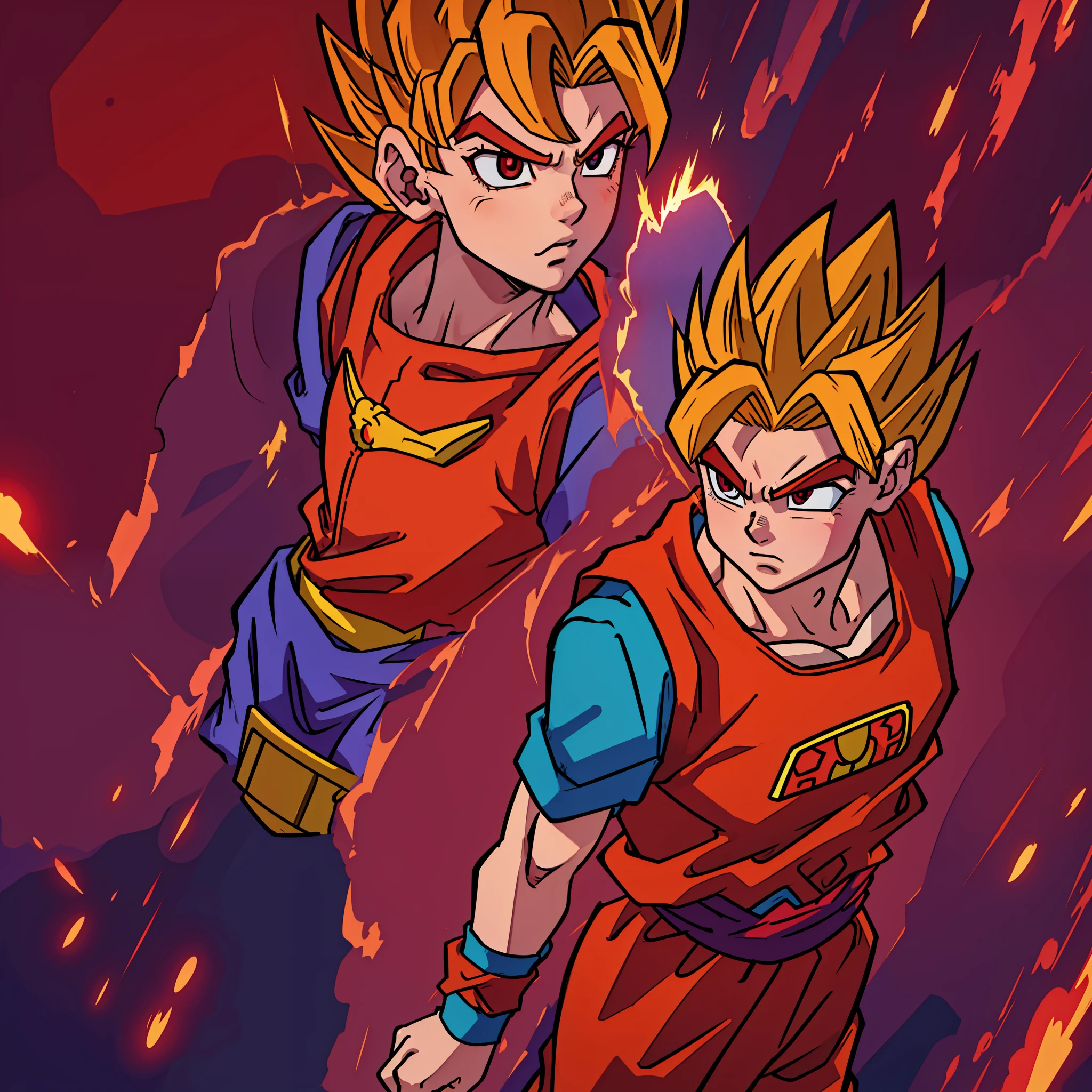 super saiyan, bright red aura, original character, dragon ball super, hd, highres
