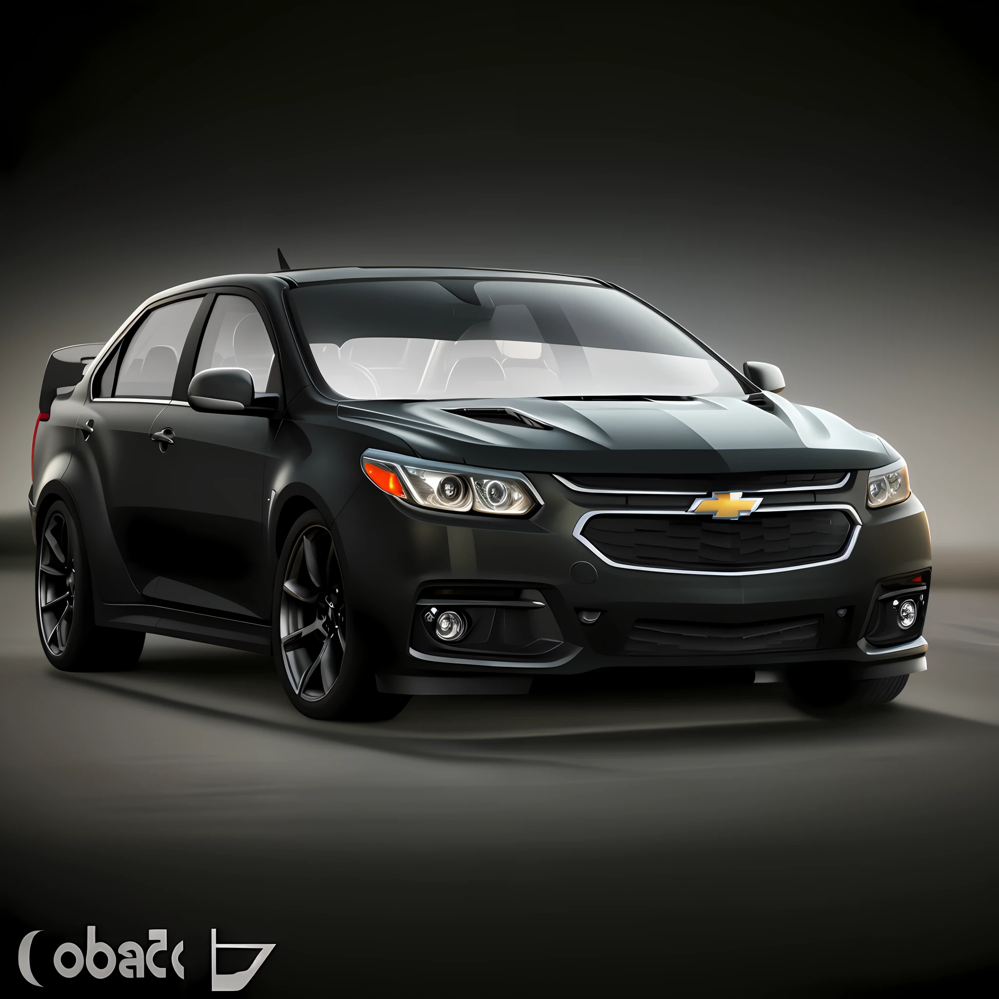 cartoon, car, Dark grey car, Chevrolet, detailed, cg, detailed eyes and mouth, 3D rendering, pixar, Honey eyes, looking at viewer, hq rendering