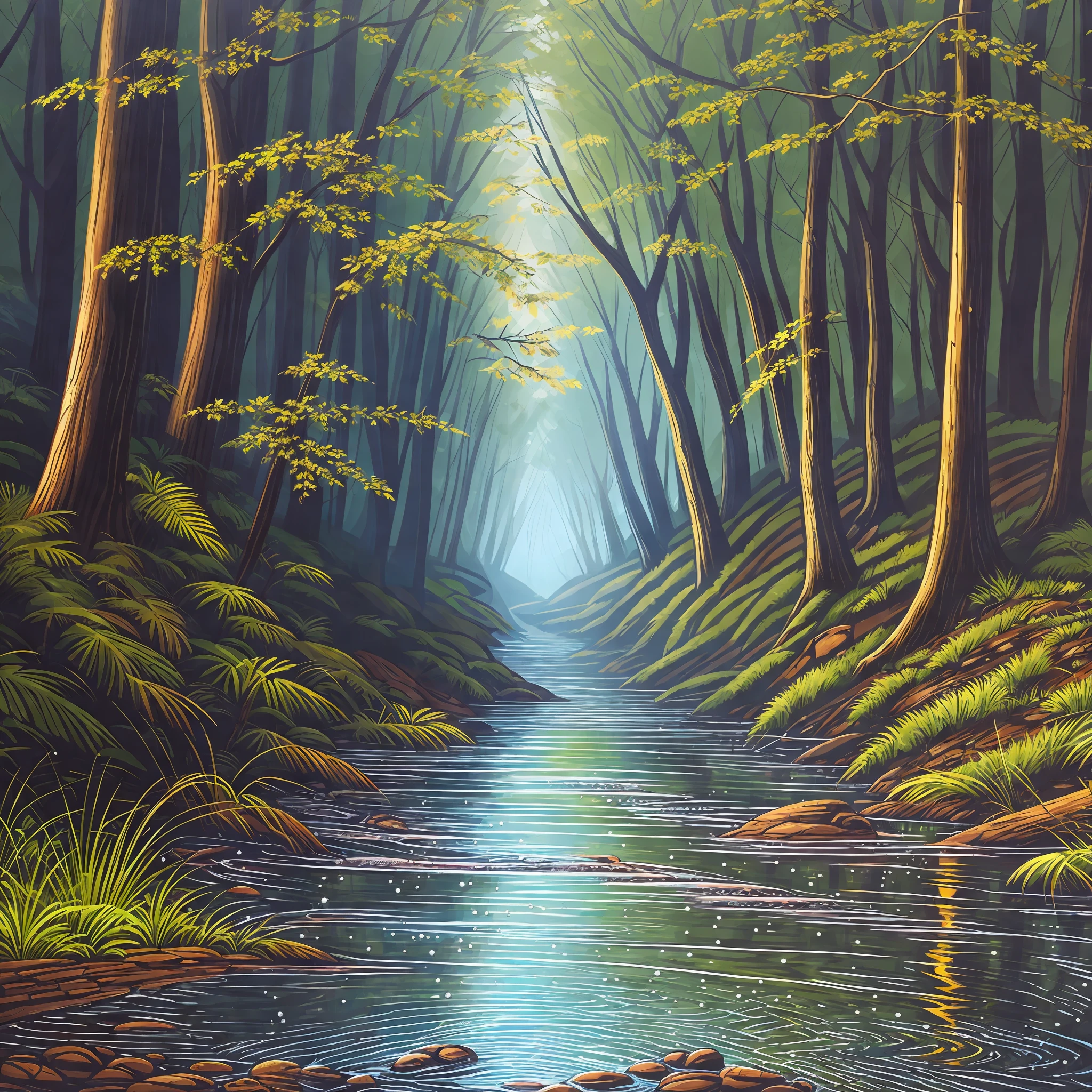 The water gurgled in the river in the woods --auto --s2