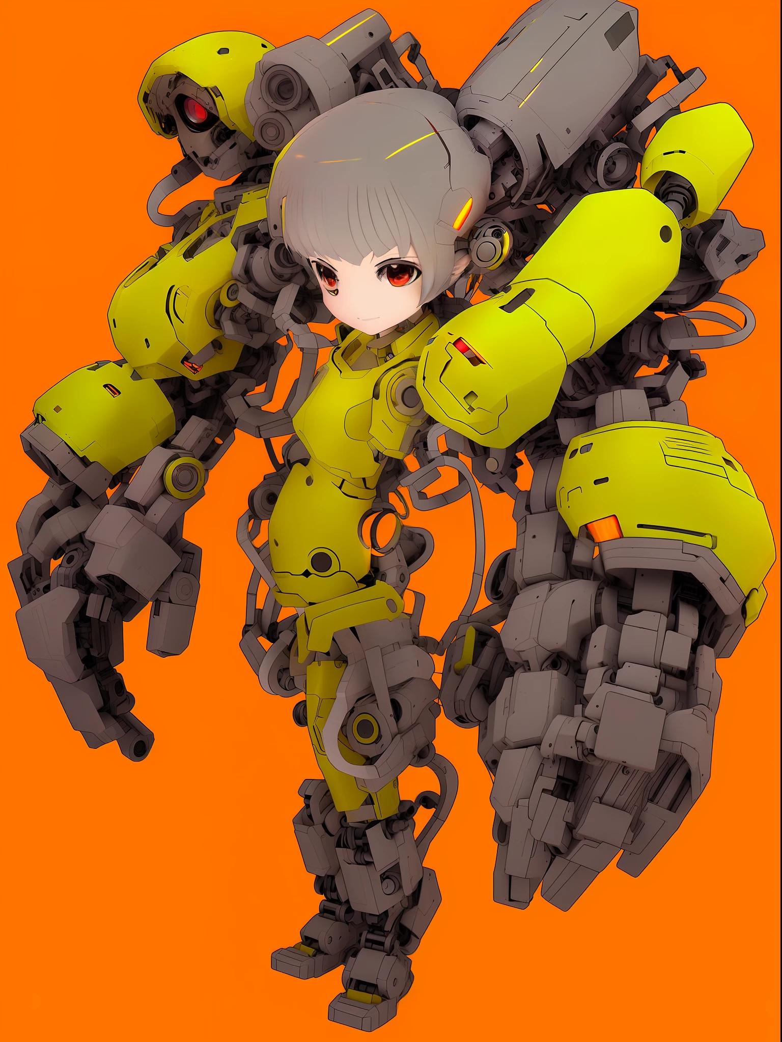 anime character with a robot like body and arms, fully robotic!! girl, anime robotic mixed with organic, anime manga robot!! anime girl, robot girl, girl in mecha cyber armor, fully robotic!! catgirl, cyberpunk anime girl mech, cute cyborg girl, female mecha, android heroine, mecha human, perfect android girl, mechanized soldier girl