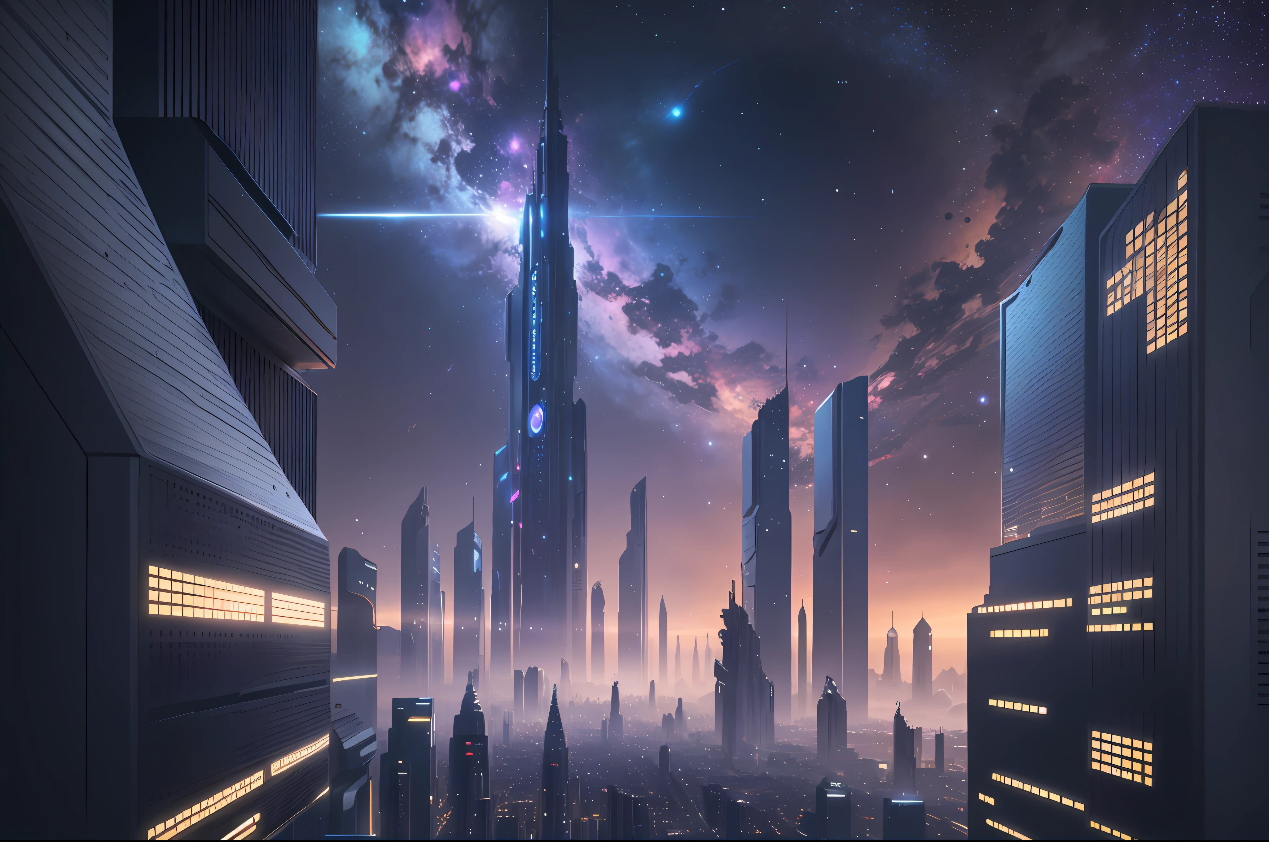 Realism style, space, galaxy, ((8K quality)), ((realism)), futuristic city