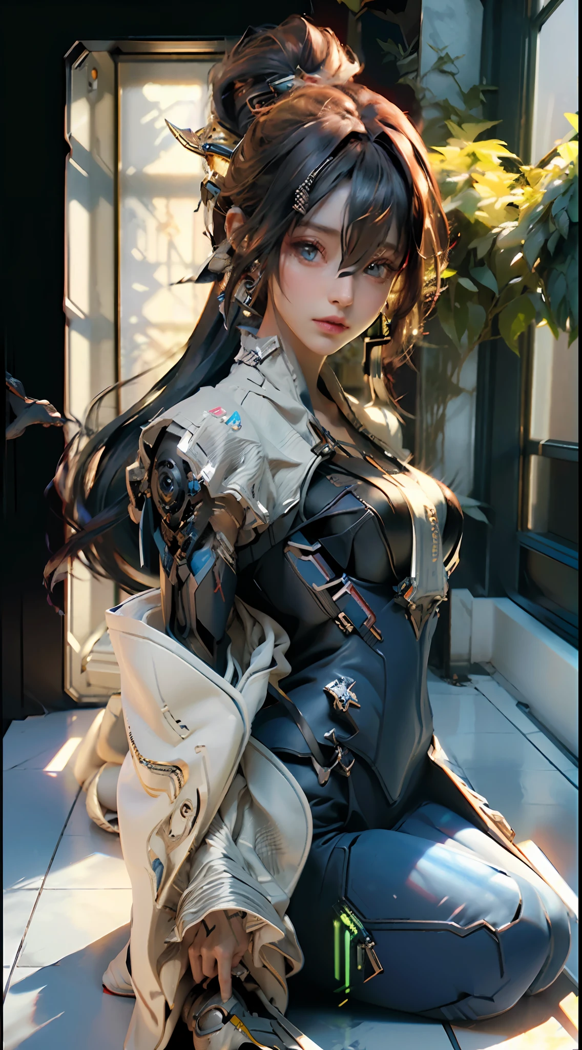 ((Best quality)), ((masterpiece)), (detailed:1.4), 3D, an image of a beautiful cyberpunk female,HDR (High Dynamic Range),Ray Tracing,NVIDIA RTX,Super-Resolution,Unreal 5,Subsurface scattering,PBR Texturing,Post-processing,Anisotropic Filtering,Depth-of-field,Maximum clarity and sharpness,Multi-layered textures,Albedo and Specular maps,Surface shading,Accurate simulation of light-material interaction,Perfect proportions,Octane Render,Two-tone lighting,Wide aperture,Low ISO,White balance,Rule of thirds,8K RAW,