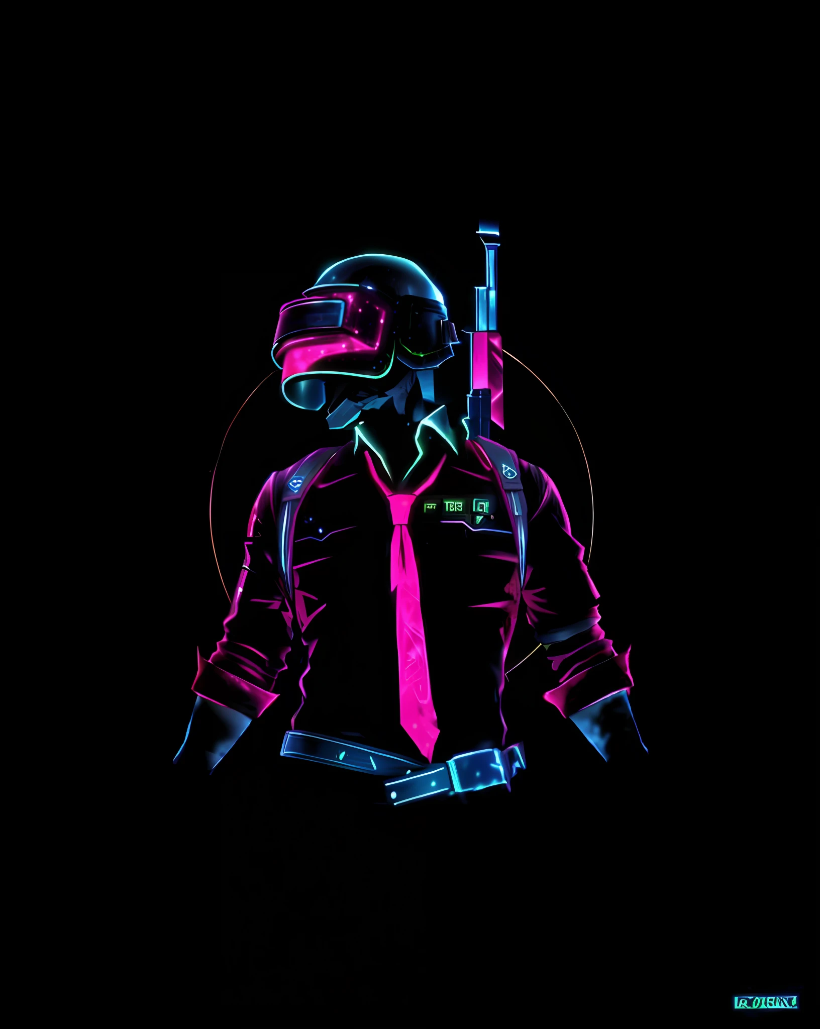 GlowingRunesAI_green pubg logo