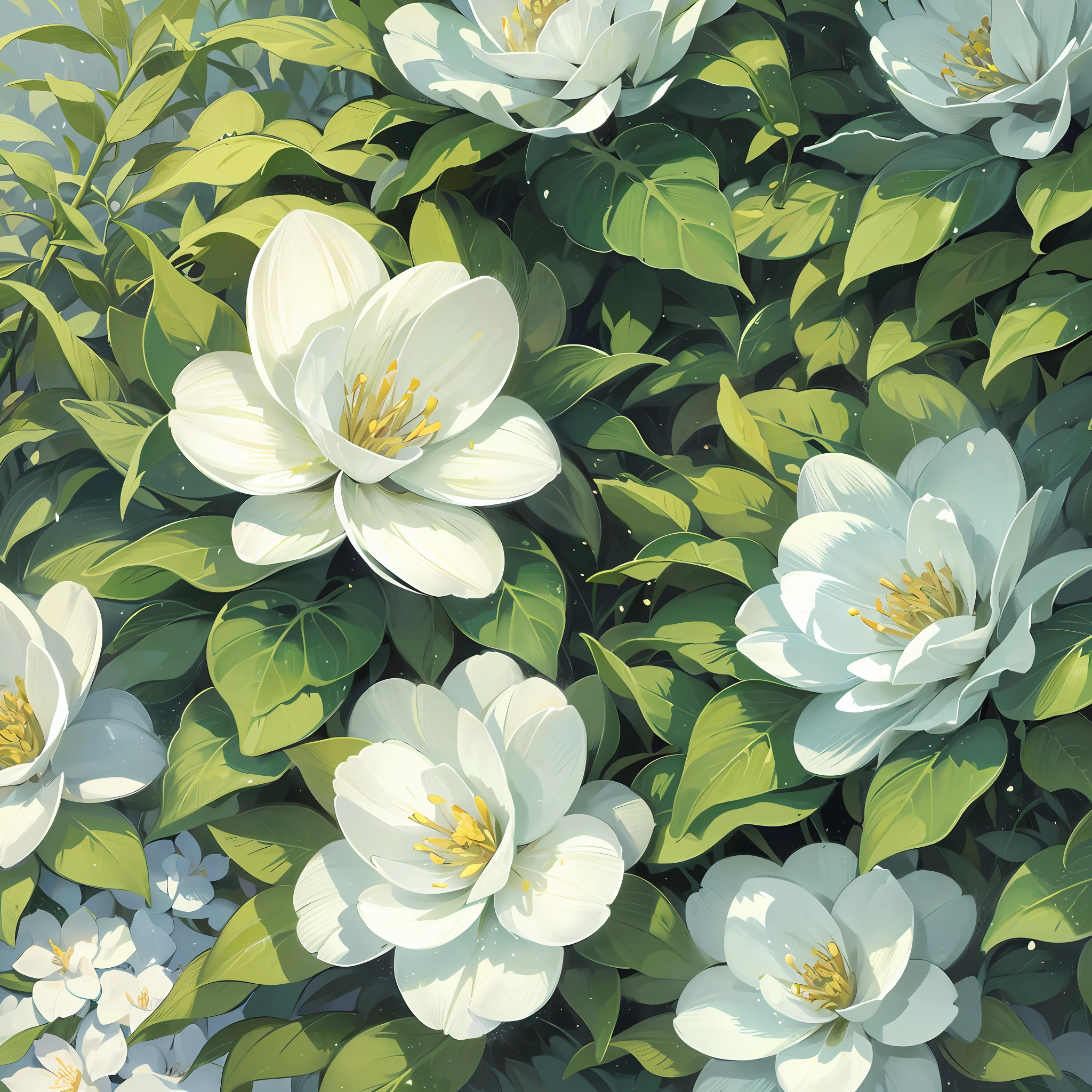 The petals of jasmine are delicate and soft, white as jade, and exude a fresh fragrance, which is pleasant.
When the jasmine blooms, it is like a small white cloud, light and flowing, full of fairy air.
The aroma of jasmine is rich and long-lasting, with a light fragrance that can soothe the mood, bring tranquility and relaxation.
Jasmine is resilient, able to withstand strong sunlight and wind and rain, and grows well.
Jasmine flowers have perennial green leaves, soft leaves, relatively fat, green and fresh, giving people a fresh and comfortable feeling.
Jasmine flowers have a long flowering period and a long opening time, and can continue to emit fragrance, bringing us a good feeling. --auto --s2