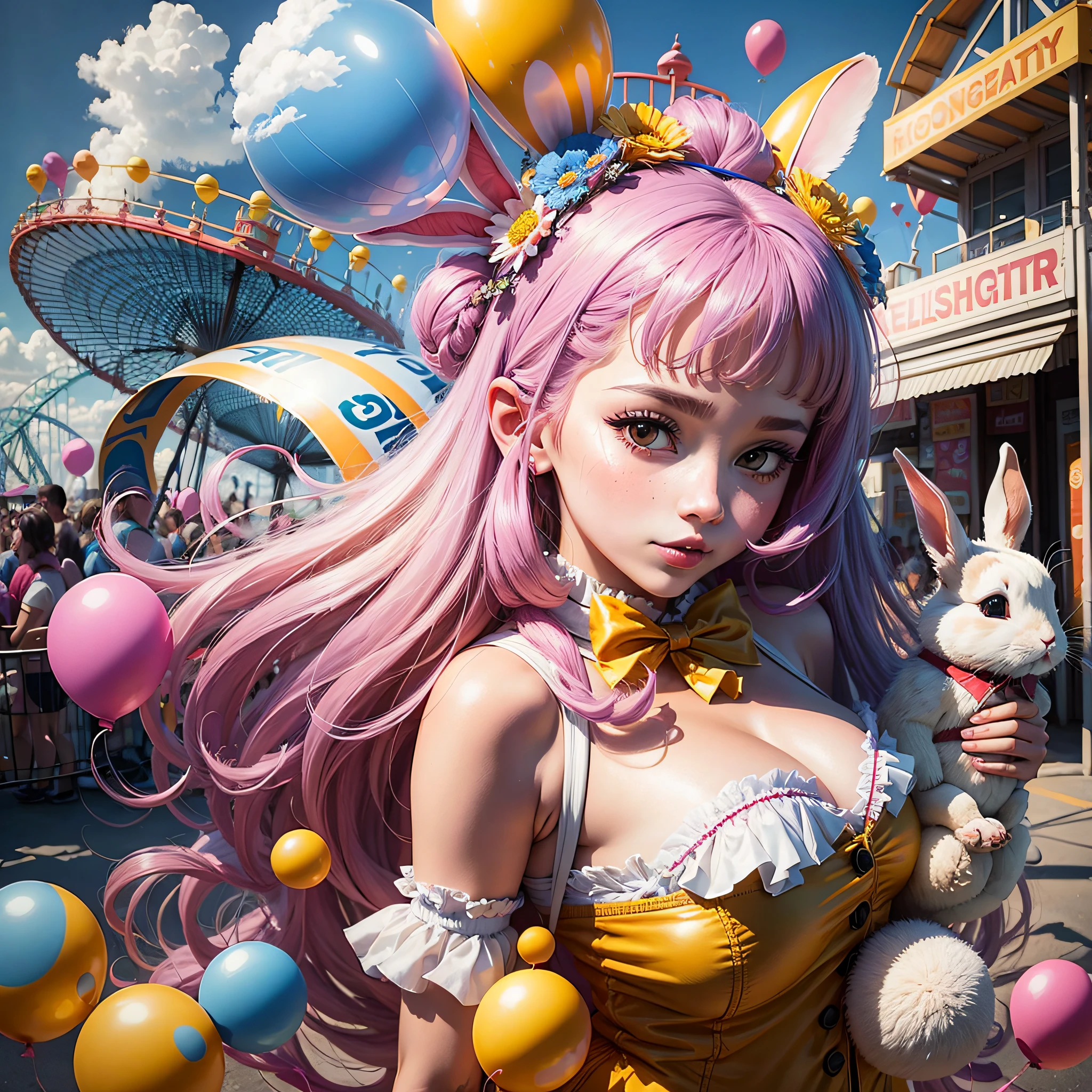 amusement park, rabbit costume, balloon, beauty --auto --s2