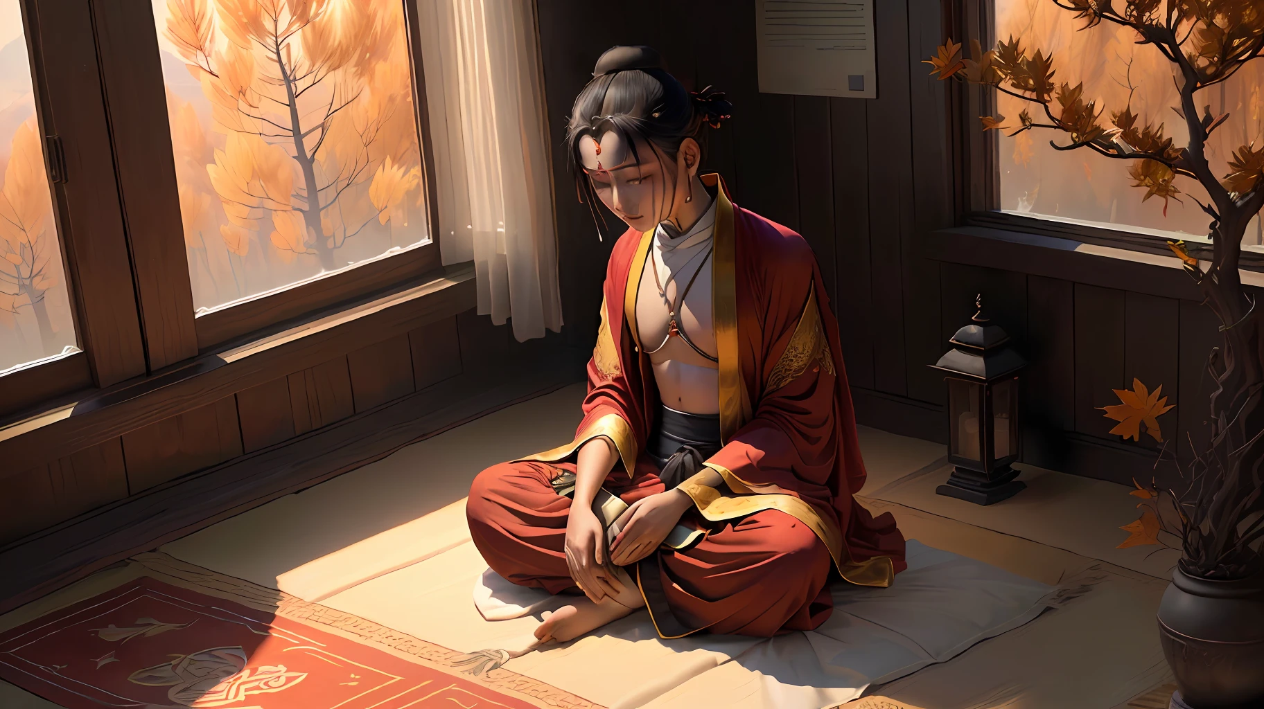 Masterpiece, Best Quality, (Very Detailed CG Unity 8k Wallpaper), (Best Quality), (Best Illustration), (Best Shadows), Absurd, Realistic Lighting, Night Que Shan, the west window provokes, look at ten thousand homes, the lights are bright, the shadow is only, with loneliness muttering, what is the love, tossing and turning, fixed love, ten years overdue, can't find, lovesickness for whom, I have worn Buddha clothes, eat fasting and chant Buddhist scriptures, the donor is unharmed and do not cry, I have returned to the Buddha's heart, the six desires are pure, the autumn breeze is bleak, the grass and trees are merciless, the night is shan, the west window is provoked, look at ten thousand homes, the lights are bright, the shadow is only, with loneliness muttering, why is love, tossing and turning, fixed love, ten years overdue, can't be found, who is lovesickness for, I have worn Buddhist clothes, Eat fasting and chant the Buddhist scriptures, the donor is unharmed and do not cry, I have returned to the Buddha's heart, the six desires are pure, the autumn breeze is bleak, the grass and trees are merciless, the Buddha said, let go of love and hate, see through the red dust, the seven emotions and six desires no longer mess with my heart, the fate is over, I have left a family, compassion and leave a few points, I ask the female benefactor you to go slowly, I have put on the Buddha's clothes, eat the fasting and chant the Buddhist scriptures, the donor is unharmed and do not cry, I have returned to the Buddha heart, the six desires are pure, the autumn breeze is bleak, the grass and trees are merciless, I have put on the Buddha clothes, eat the fasting and chanting the Buddhist scriptures, the donor is unharmed and do not cry, I have returned to the Buddha heart, Six desires are pure, the autumn breeze is bleak, and the grass and trees are merciless, PeterMohrBacher 的艺术,