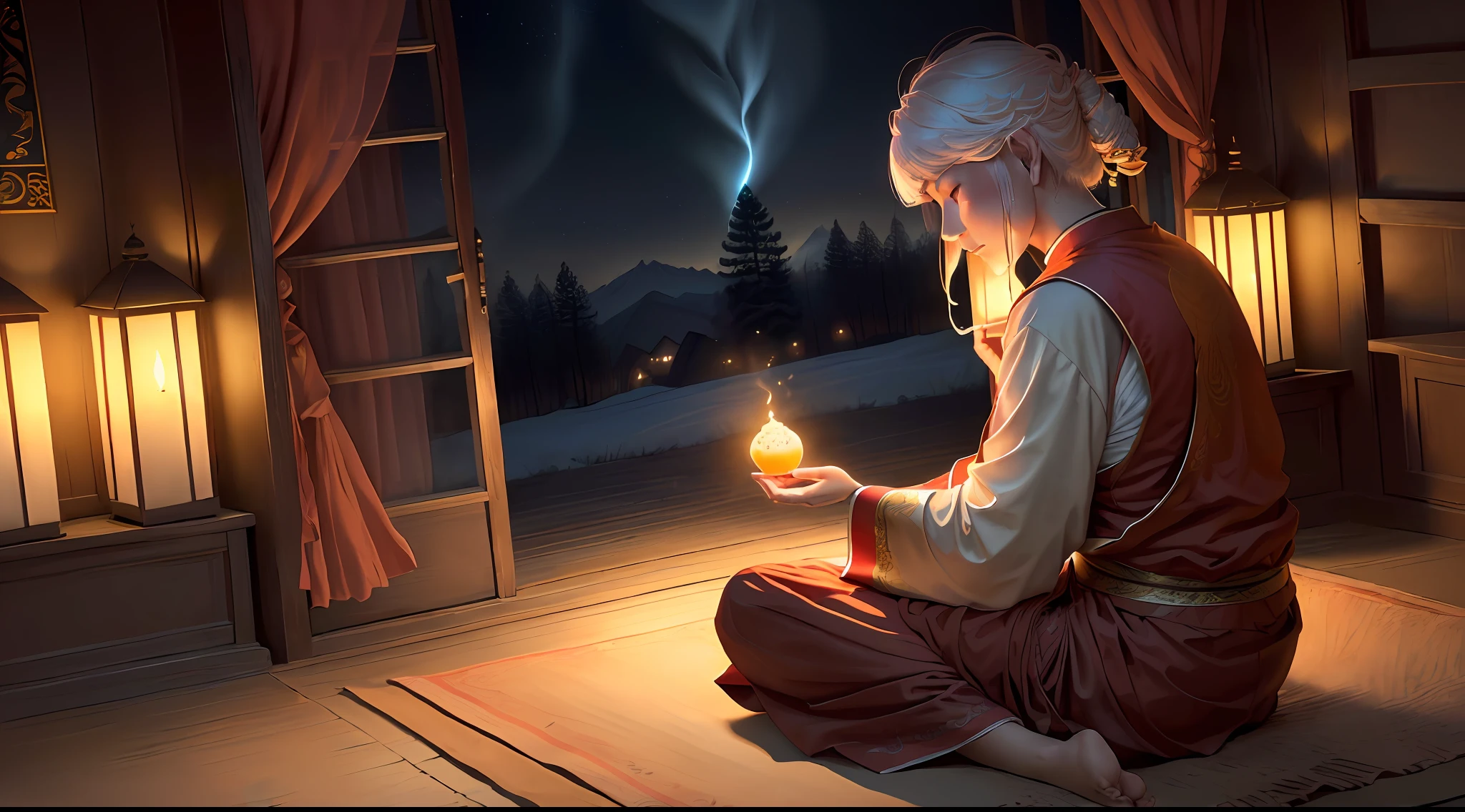 Masterpiece, Best Quality, (Very Detailed CG Unity 8k Wallpaper), (Best Quality), (Best Illustration), (Best Shadows), Absurd, Realistic Lighting, Night Que Shan, the west window provokes, look at ten thousand homes, the lights are bright, the shadow is only, with loneliness muttering, what is the love, tossing and turning, fixed love, ten years overdue, can't find, lovesickness for whom, I have worn Buddha clothes, eat fasting and chant Buddhist scriptures, the donor is unharmed and do not cry, I have returned to the Buddha's heart, the six desires are pure, the autumn breeze is bleak, the grass and trees are merciless, the night is shan, the west window is provoked, look at ten thousand homes, the lights are bright, the shadow is only, with loneliness muttering, why is love, tossing and turning, fixed love, ten years overdue, can't be found, who is lovesickness for, I have worn Buddhist clothes, Eat fasting and chant the Buddhist scriptures, the donor is unharmed and do not cry, I have returned to the Buddha's heart, the six desires are pure, the autumn breeze is bleak, the grass and trees are merciless, the Buddha said, let go of love and hate, see through the red dust, the seven emotions and six desires no longer mess with my heart, the fate is over, I have left a family, compassion and leave a few points, I ask the female benefactor you to go slowly, I have put on the Buddha's clothes, eat the fasting and chant the Buddhist scriptures, the donor is unharmed and do not cry, I have returned to the Buddha heart, the six desires are pure, the autumn breeze is bleak, the grass and trees are merciless, I have put on the Buddha clothes, eat the fasting and chanting the Buddhist scriptures, the donor is unharmed and do not cry, I have returned to the Buddha heart, Six desires are pure, the autumn breeze is bleak, and the grass and trees are merciless, PeterMohrBacher 的艺术,