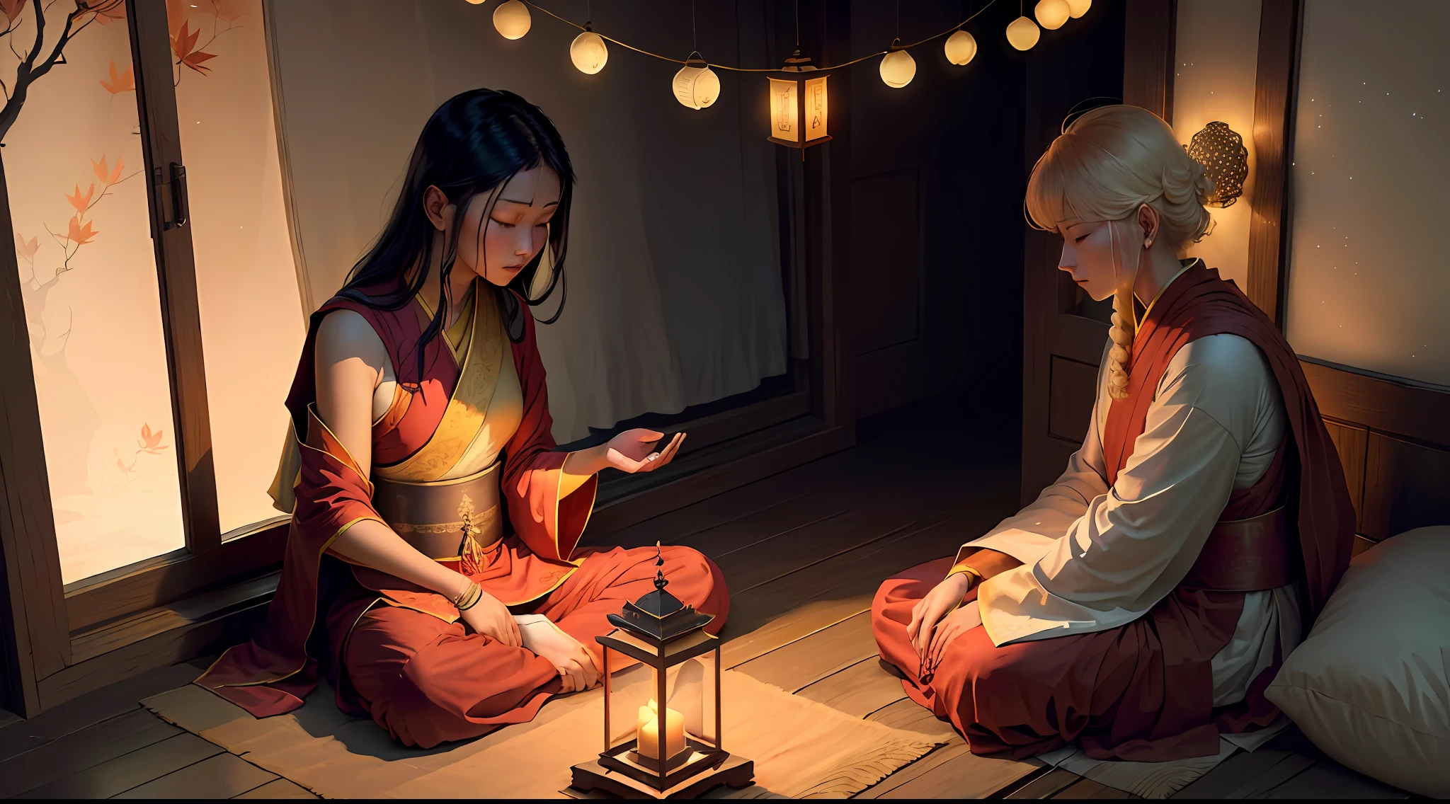 Masterpiece, Best Quality, (Very Detailed CG Unity 8k Wallpaper), (Best Quality), (Best Illustration), (Best Shadows), Absurd, Realistic Lighting, Night Que Shan, the west window provokes, look at ten thousand homes, the lights are bright, the shadow is only, with loneliness muttering, what is the love, tossing and turning, fixed love, ten years overdue, can't find, lovesickness for whom, I have worn Buddha clothes, eat fasting and chant Buddhist scriptures, the donor is unharmed and do not cry, I have returned to the Buddha's heart, the six desires are pure, the autumn breeze is bleak, the grass and trees are merciless, the night is shan, the west window is provoked, look at ten thousand homes, the lights are bright, the shadow is only, with loneliness muttering, why is love, tossing and turning, fixed love, ten years overdue, can't be found, who is lovesickness for, I have worn Buddhist clothes, Eat fasting and chant the Buddhist scriptures, the donor is unharmed and do not cry, I have returned to the Buddha's heart, the six desires are pure, the autumn breeze is bleak, the grass and trees are merciless, the Buddha said, let go of love and hate, see through the red dust, the seven emotions and six desires no longer mess with my heart, the fate is over, I have left a family, compassion and leave a few points, I ask the female benefactor you to go slowly, I have put on the Buddha's clothes, eat the fasting and chant the Buddhist scriptures, the donor is unharmed and do not cry, I have returned to the Buddha heart, the six desires are pure, the autumn breeze is bleak, the grass and trees are merciless, I have put on the Buddha clothes, eat the fasting and chanting the Buddhist scriptures, the donor is unharmed and do not cry, I have returned to the Buddha heart, Six desires are pure, the autumn breeze is bleak, and the grass and trees are merciless, PeterMohrBacher 的艺术,