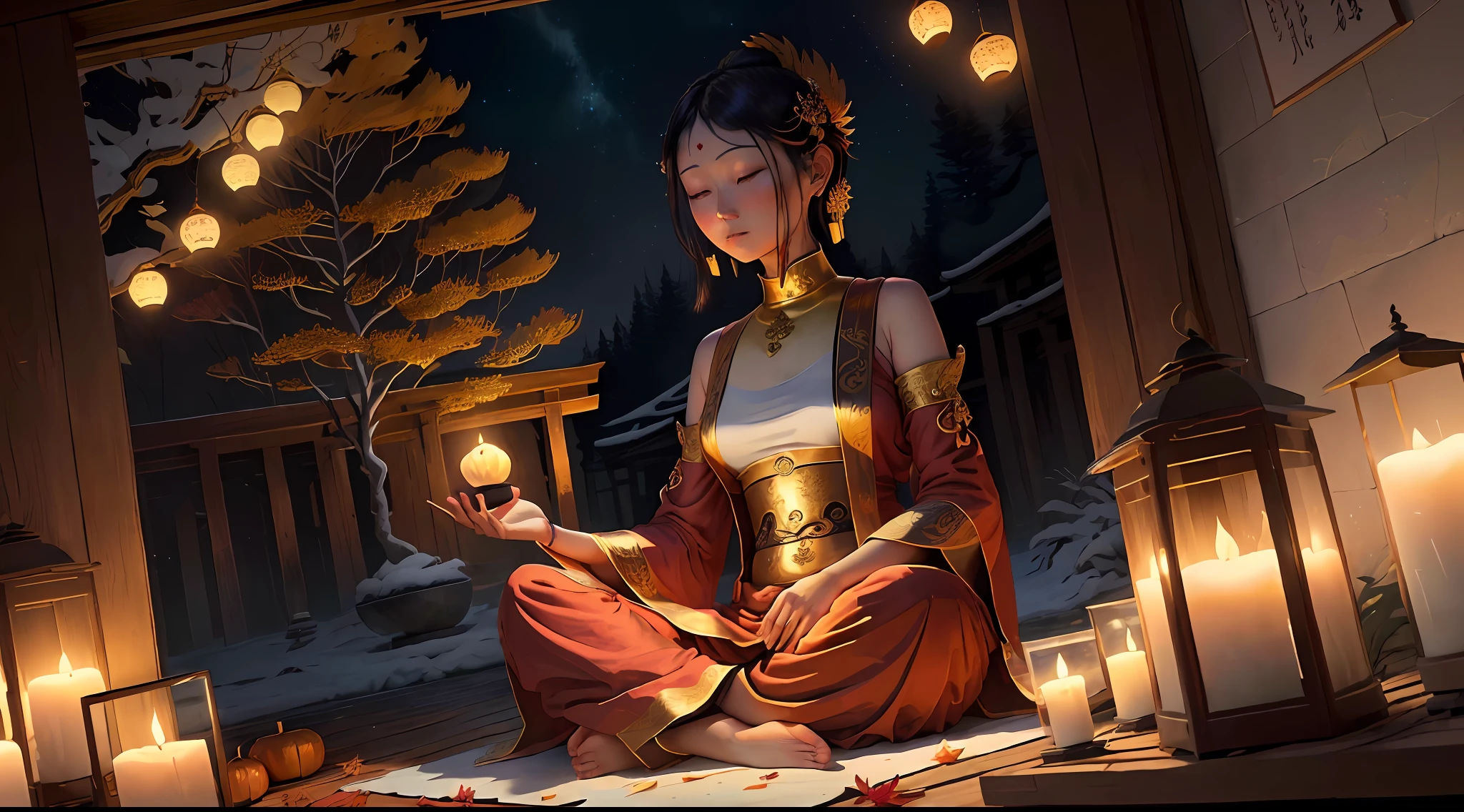 Masterpiece, Best Quality, (Very Detailed CG Unity 8k Wallpaper), (Best Quality), (Best Illustration), (Best Shadows), Absurd, Realistic Lighting, Night Que Shan, the west window provokes, look at ten thousand homes, the lights are bright, the shadow is only, with loneliness muttering, what is the love, tossing and turning, fixed love, ten years overdue, can't find, lovesickness for whom, I have worn Buddha clothes, eat fasting and chant Buddhist scriptures, the donor is unharmed and do not cry, I have returned to the Buddha's heart, the six desires are pure, the autumn breeze is bleak, the grass and trees are merciless, the night is shan, the west window is provoked, look at ten thousand homes, the lights are bright, the shadow is only, with loneliness muttering, why is love, tossing and turning, fixed love, ten years overdue, can't be found, who is lovesickness for, I have worn Buddhist clothes, Eat fasting and chant the Buddhist scriptures, the donor is unharmed and do not cry, I have returned to the Buddha's heart, the six desires are pure, the autumn breeze is bleak, the grass and trees are merciless, the Buddha said, let go of love and hate, see through the red dust, the seven emotions and six desires no longer mess with my heart, the fate is over, I have left a family, compassion and leave a few points, I ask the female benefactor you to go slowly, I have put on the Buddha's clothes, eat the fasting and chant the Buddhist scriptures, the donor is unharmed and do not cry, I have returned to the Buddha heart, the six desires are pure, the autumn breeze is bleak, the grass and trees are merciless, I have put on the Buddha clothes, eat the fasting and chanting the Buddhist scriptures, the donor is unharmed and do not cry, I have returned to the Buddha heart, Six desires are pure, the autumn breeze is bleak, and the grass and trees are merciless, PeterMohrBacher 的艺术,