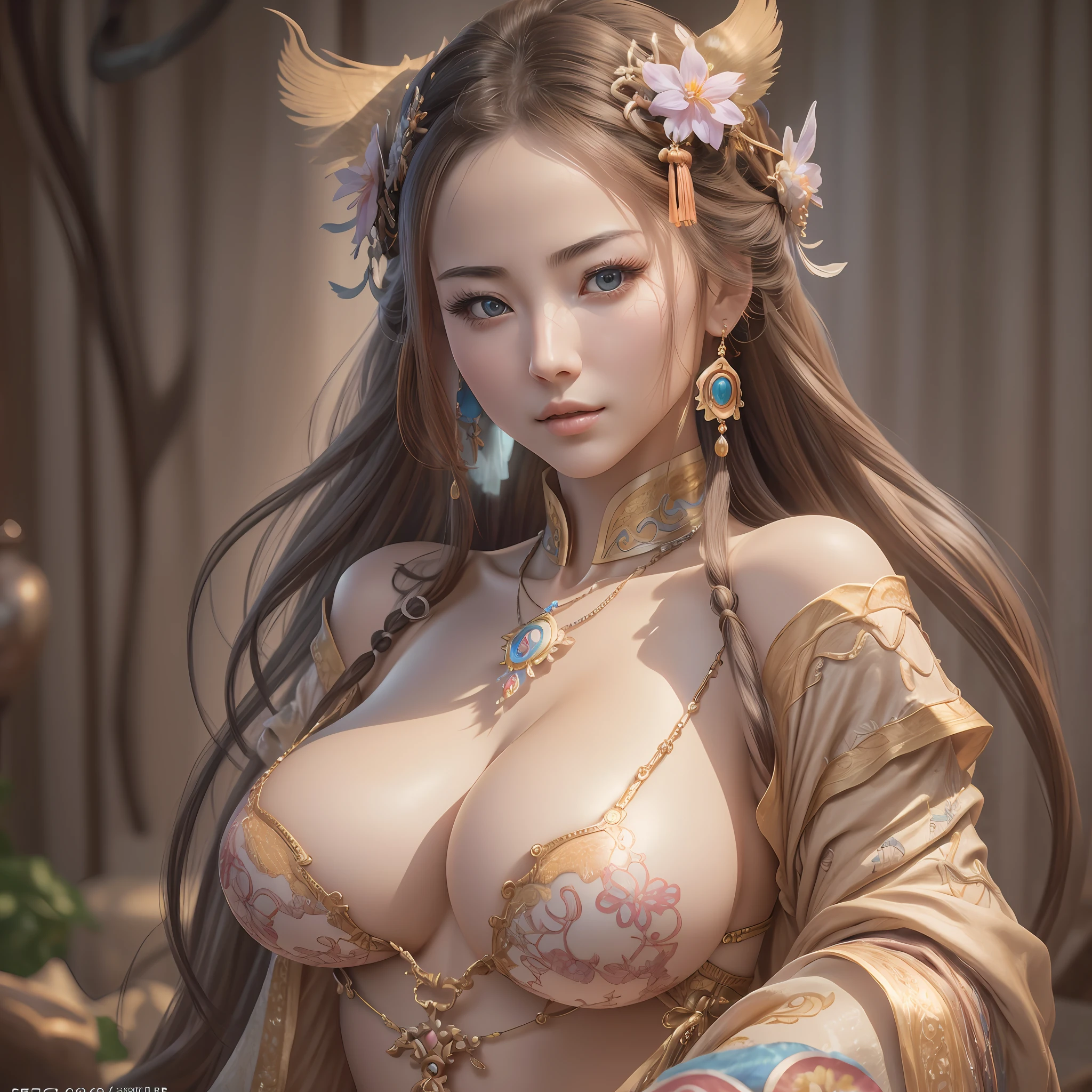 (8k, RAW photo, best quality, masterpiece:1.2), (realistic, photo-realistic:1.37), Diao Chan, big breasts