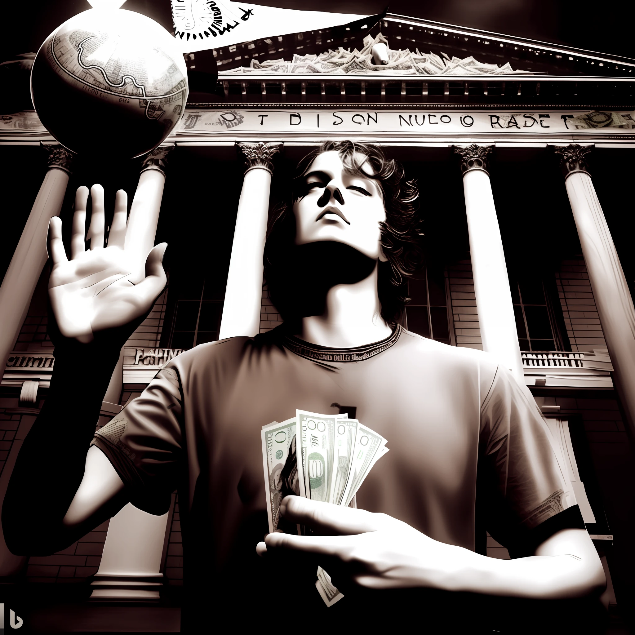 hand holding several bills of money