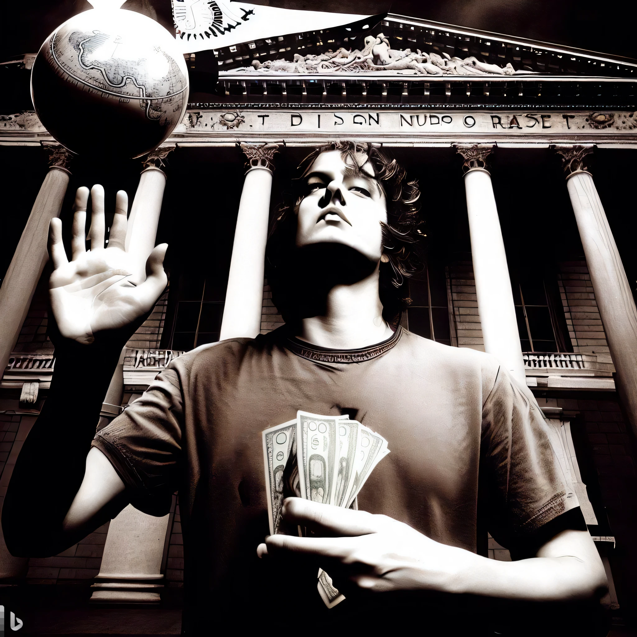 hand holding several bills of money