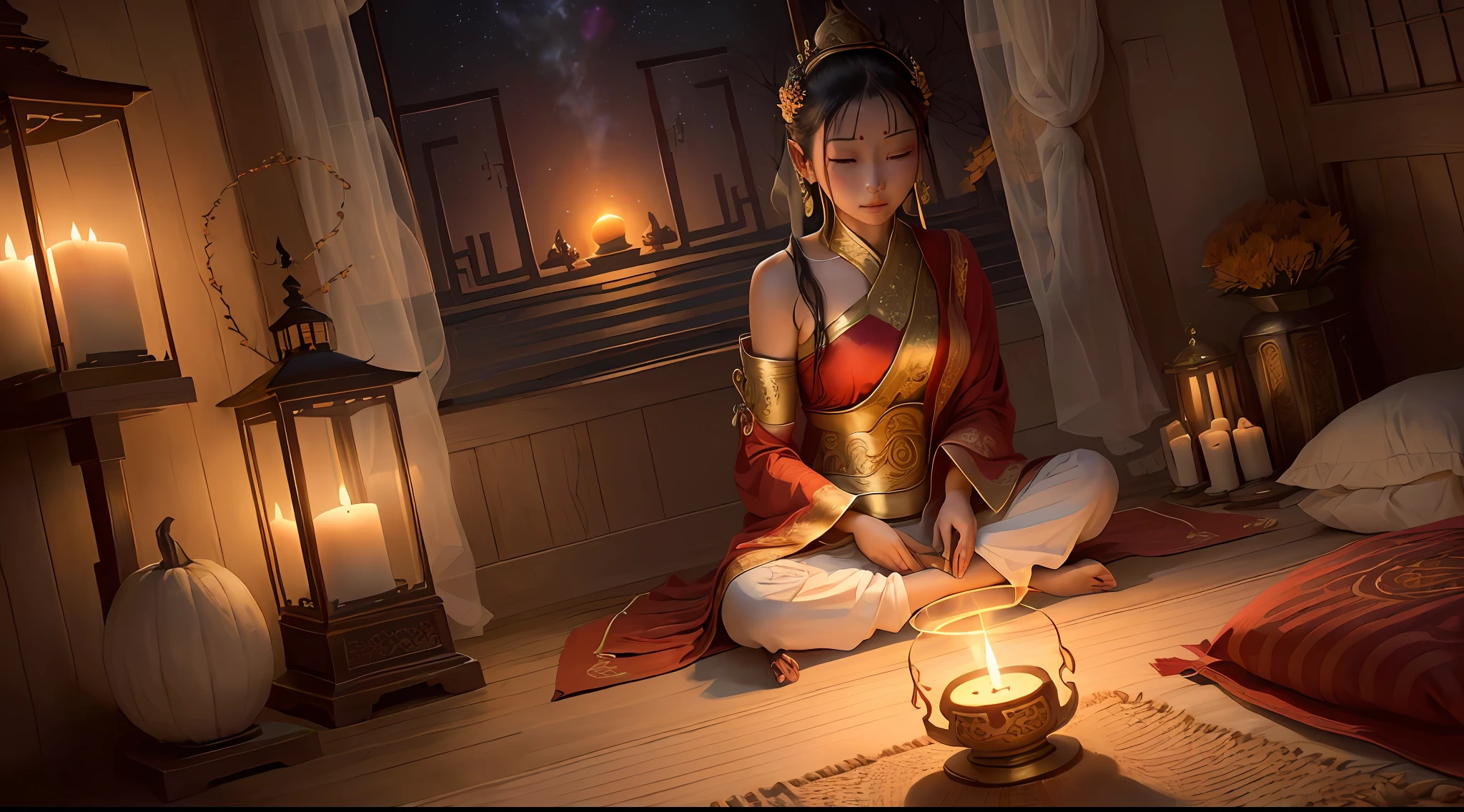 Masterpiece, Best Quality, (Very Detailed CG Unity 8k Wallpaper), (Best Quality), (Best Illustration), (Best Shadows), Absurd, Realistic Lighting, Night Que Shan, the west window provokes, look at ten thousand homes, the lights are bright, the shadow is only, with loneliness muttering, what is the love, tossing and turning, fixed love, ten years overdue, can't find, lovesickness for whom, I have worn Buddha clothes, eat fasting and chant Buddhist scriptures, the donor is unharmed and do not cry, I have returned to the Buddha's heart, the six desires are pure, the autumn breeze is bleak, the grass and trees are merciless, the night is shan, the west window is provoked, look at ten thousand homes, the lights are bright, the shadow is only, with loneliness muttering, why is love, tossing and turning, fixed love, ten years overdue, can't be found, who is lovesickness for, I have worn Buddhist clothes, Eat fasting and chant the Buddhist scriptures, the donor is unharmed and do not cry, I have returned to the Buddha's heart, the six desires are pure, the autumn breeze is bleak, the grass and trees are merciless, the Buddha said, let go of love and hate, see through the red dust, the seven emotions and six desires no longer mess with my heart, the fate is over, I have left a family, compassion and leave a few points, I ask the female benefactor you to go slowly, I have put on the Buddha's clothes, eat the fasting and chant the Buddhist scriptures, the donor is unharmed and do not cry, I have returned to the Buddha heart, the six desires are pure, the autumn breeze is bleak, the grass and trees are merciless, I have put on the Buddha clothes, eat the fasting and chanting the Buddhist scriptures, the donor is unharmed and do not cry, I have returned to the Buddha heart, Six desires are pure, the autumn breeze is bleak, and the grass and trees are merciless, PeterMohrBacher 的艺术，