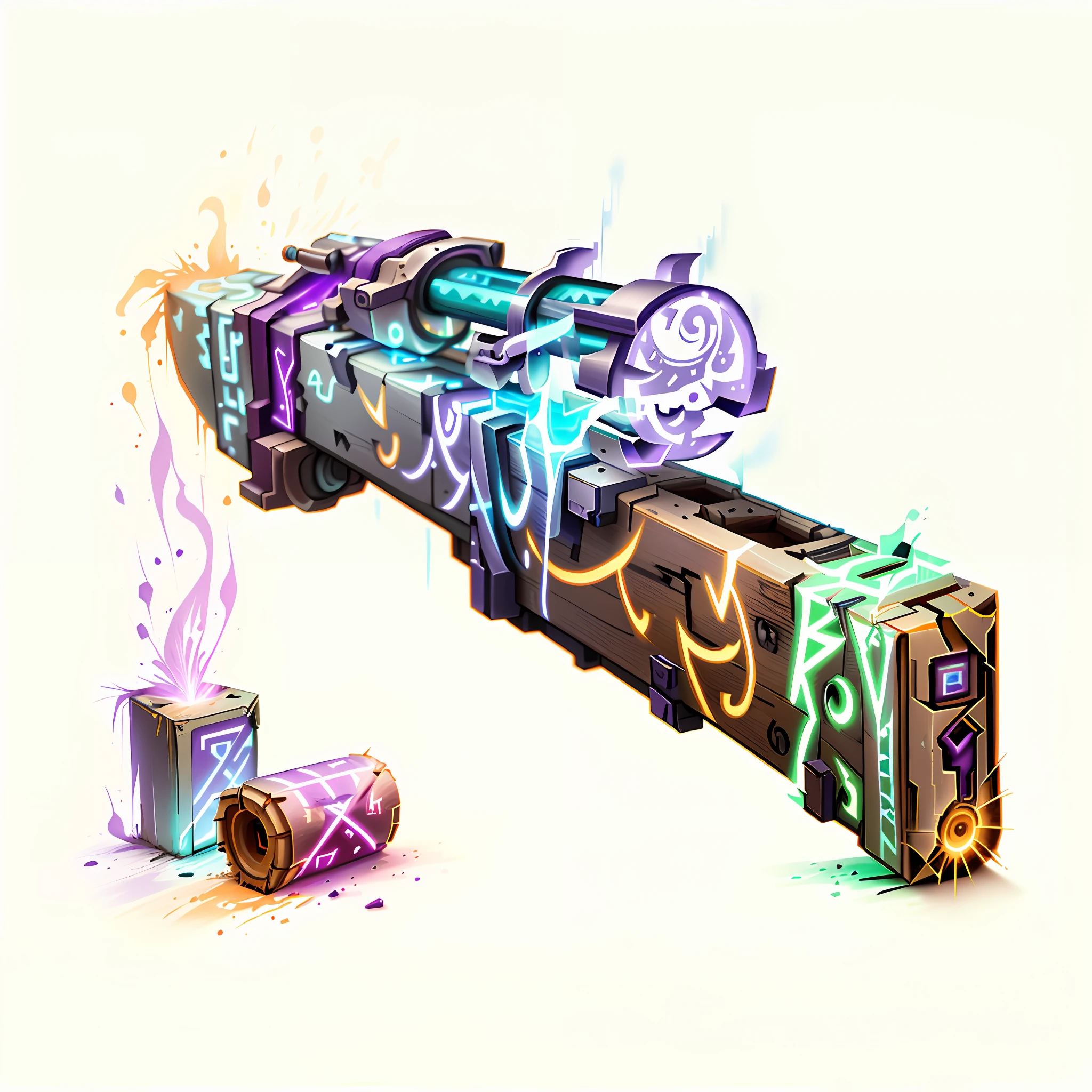 Sawed off shotgun GlowingRunesAI_purple