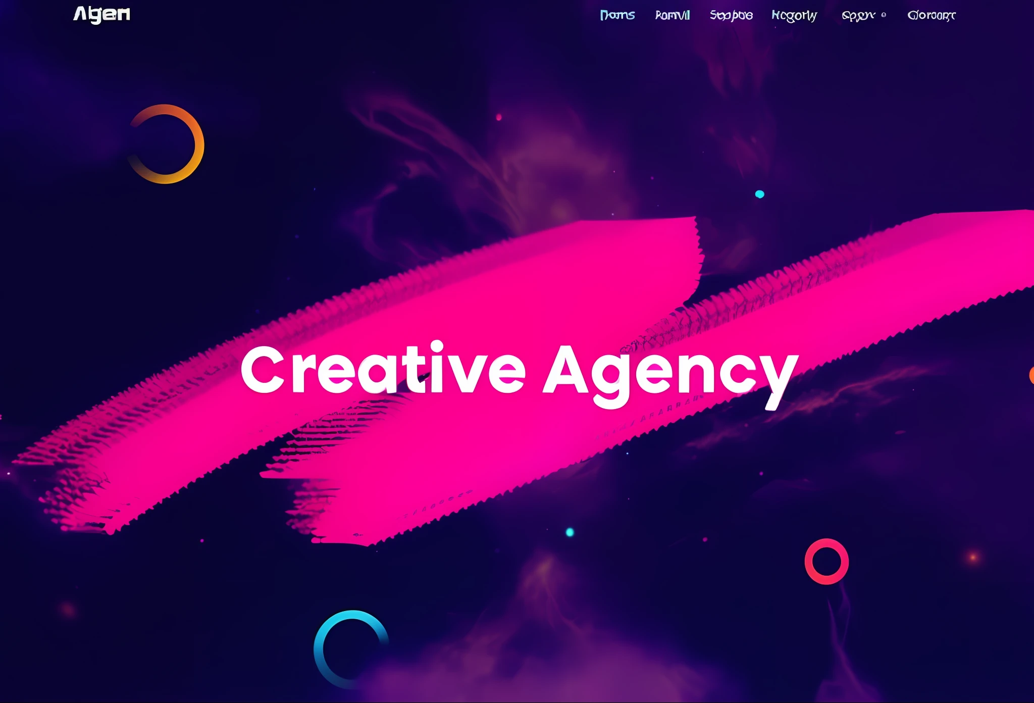 Creative and cool web design, bright pink and purple background, with fantasy theme, amazing motion graphics and solid color background, perfect profile avatar, cyberpunk theme that pushes the limits of imagination, unparalleled Photoshop skills and VFX special effects, cool and complex, award-winning brand agency, all in front of you graphic templates.