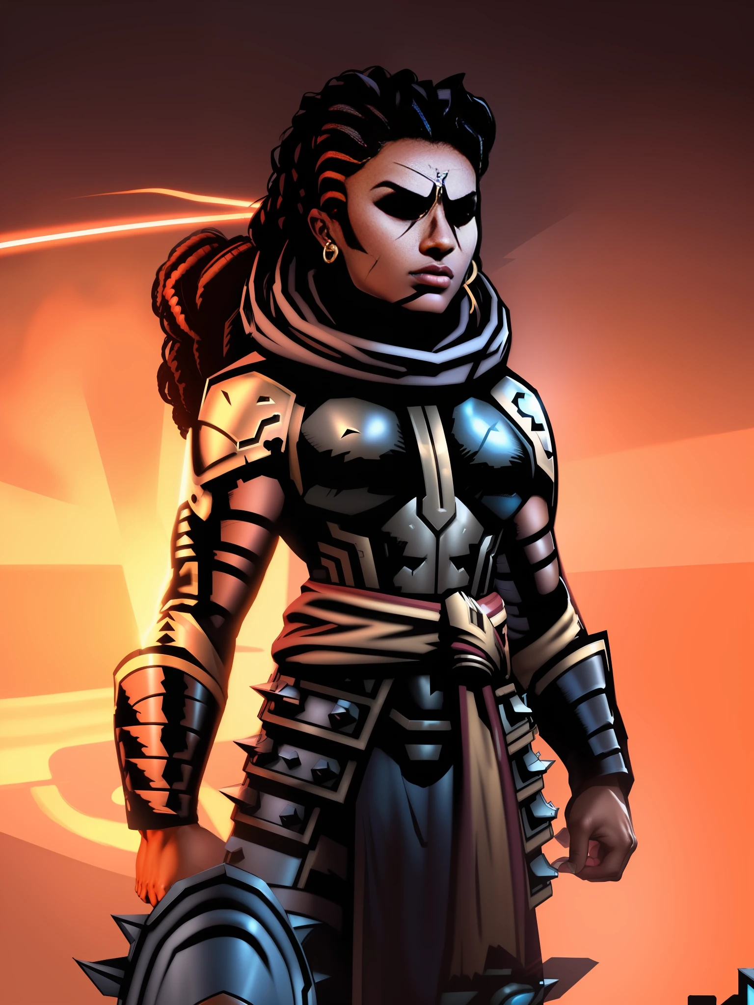 high quality shaded illustration, Comics style drawing, best quality, high resolution, 8k wallpaper, extremely detailed, ((a beautiful 25-year-old black woman, black skin, athletic body, showing belly, beautiful face, symmetrical eyes, curly hair tied up)), (spaceship, sci-fi, view of the cockpit of a spaceship), serious look, showing teeth, dynamic pose,  cinematic lighting, dramatic lighting, artstation, digital painting, sharp focus, golden aspect ratio, well drawn, comic book style, colored line drawing