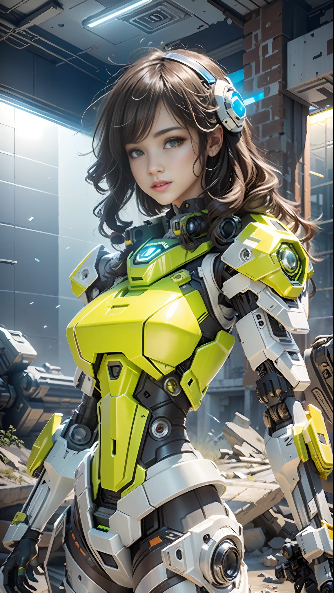 ((Best Quality)), ((Masterpiece)), (Very Detailed:1.3), 3D, Shitu-mecha, Beautiful cyberpunk super sexy big breasts woman with her mecha in the ruins of a city in the forgotten war, ancient technology, HDR (High Dynamic Range), ray tracing, NVIDIA RTX, super resolution, Unreal 5, subsurface scattering, PBR texture, post-processing, anisotropic filtering, depth of field, maximum sharpness and sharpness, multi-layer texture, albedo and highlight maps, Surface shading, accurate simulation of light-material interactions, perfect ratios, octane rendering, duotone lighting, low ISO, white balance, rule of thirds, wide aperture, 8K RAW, high efficiency sub-pixels, subpixel convolution, luminous particles, light scattering, Tyndall effect