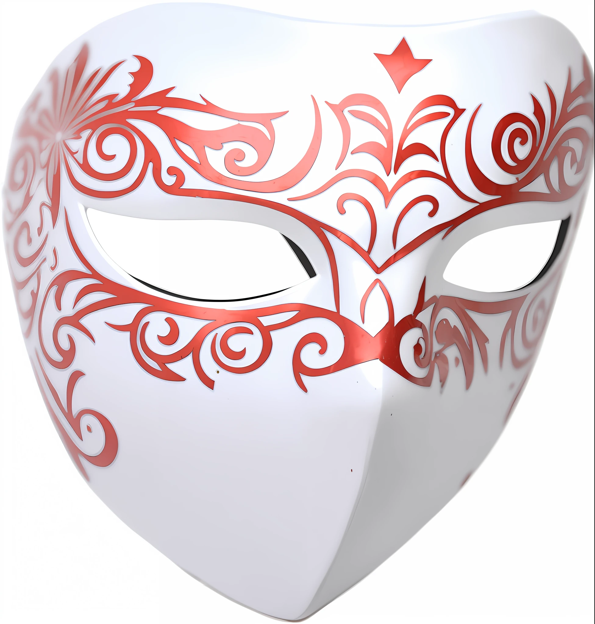 a white mask with a red design on it, vega mask, tribal mask inside mask, mask, ( ( mask ) ), masqua, white mask, venetian mask, ornate mask, kabuki mask, detailed mask, ancient greek assassin mask, masking, ghost mask, full face occult silver mask, tribal mask, pointy mask, intricate mask, carnival mask