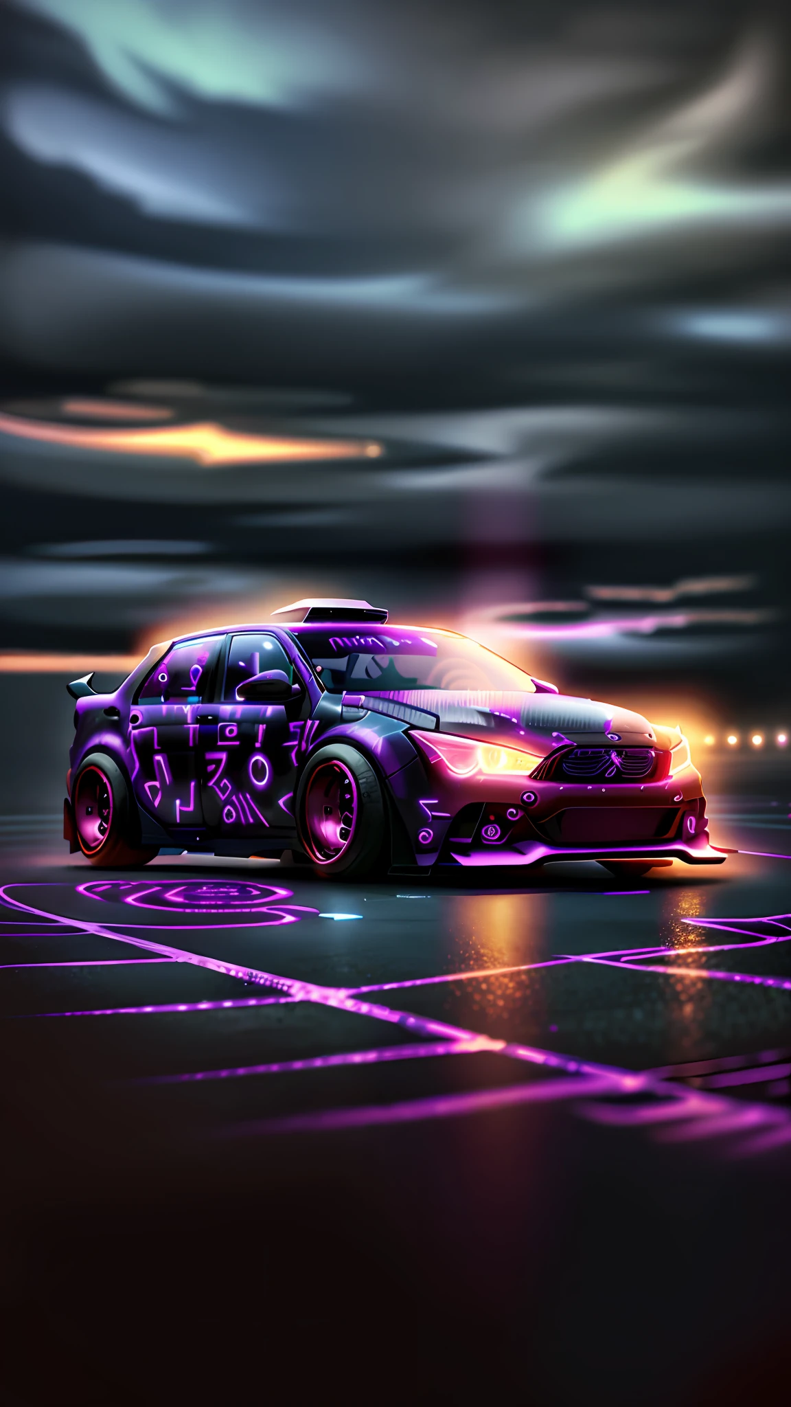 Car modified GlowingRunesAI_purple