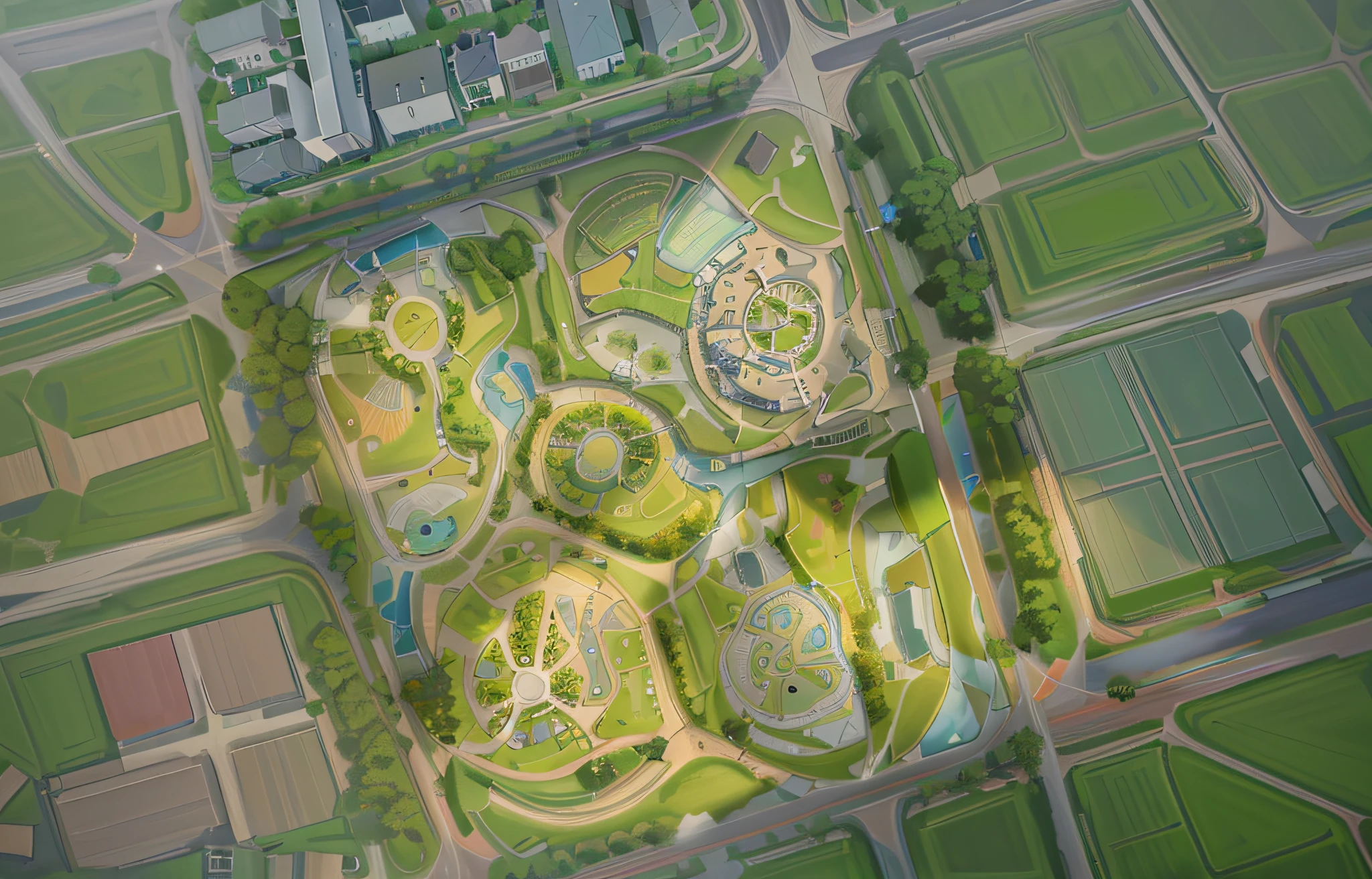 best quality,super detailed, (full detail),(4k),8k, aerial view of park with lots of trees and ponds, undulating terrain and white buildings, aerial illustration, aerial view, aerial view, aerial view, aerial view, [ top view, aerial !!,view, [ top view, aerial view, aerial view, aerial view, Vertical panorama of aerial view of park with regular water park and curved road network, photos taken from above, complex 3D rendering, complex 3D rendering, realistic rendering Aerial view of a park with a large number of trees and many buildings, aerial illustration, aerial view, aerial view, aerial view, aerial view, aerial view, [ Top view ]!!, Top view, Aerial view, Top view, Satellite view Aerial view of a park with a large number of trees and many buildings, aerial illustration, aerial view from above, aerial view, aerial view, aerial view, aerial view from top to bottom, isometric aerial view, aerial view, [ top view ]!!, top view, aerial view, top view, satellite view --auto --s2