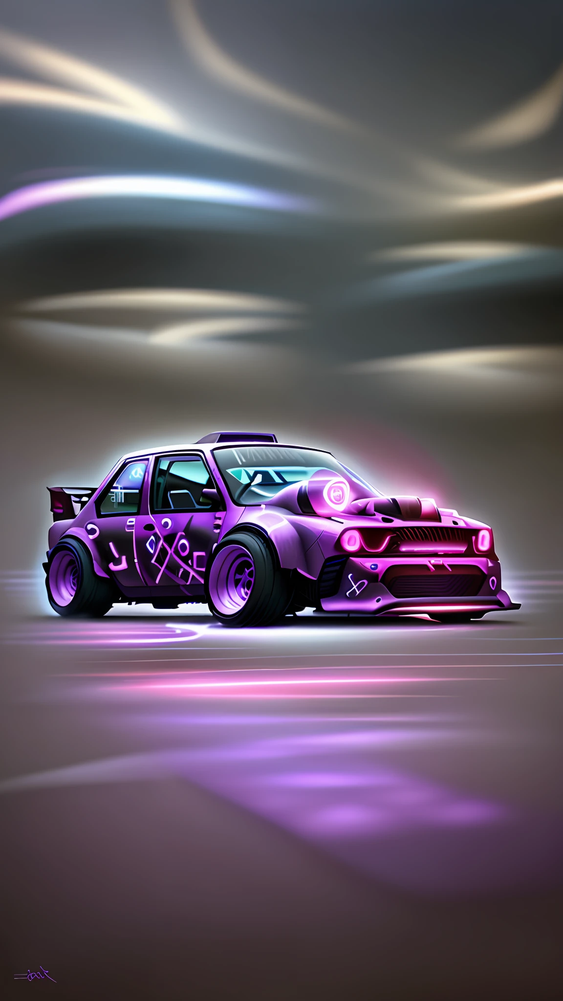 Car modified GlowingRunesAI_purple