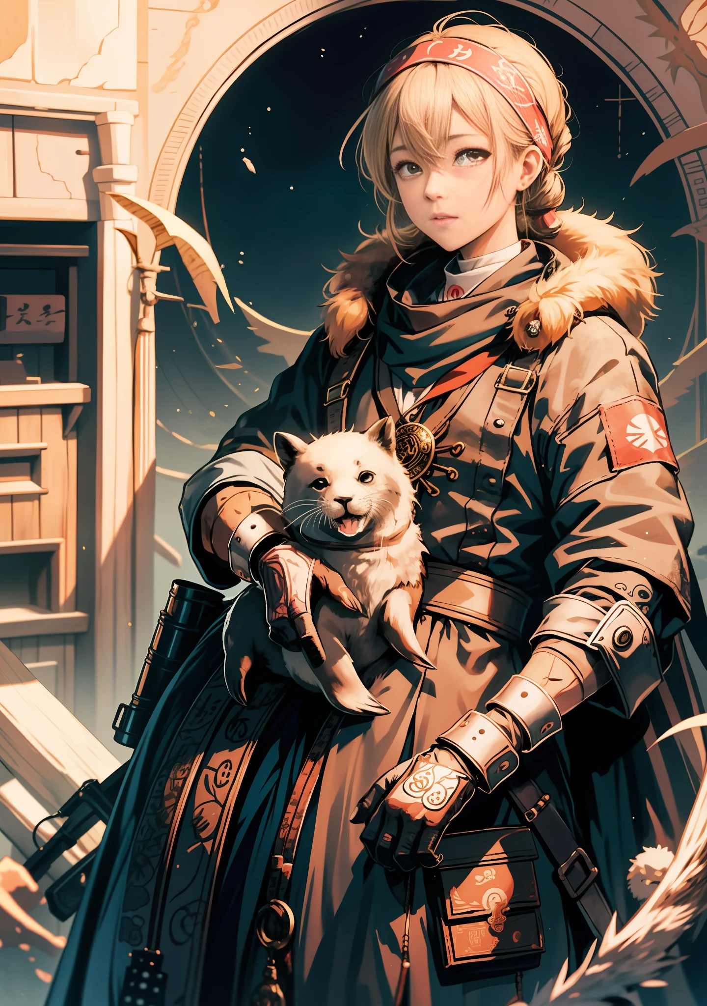 a cartoon seal with a bandana around its neck, concept art by Kishi Ganku, pixiv, shin hanga, ivan seal, shirabii, safebooru anime image, yuruyuri, the seal of fortune, official art, marin kitagawa fanart, awwwww, shuushuu anime image, gelbooru anime image, official illustration