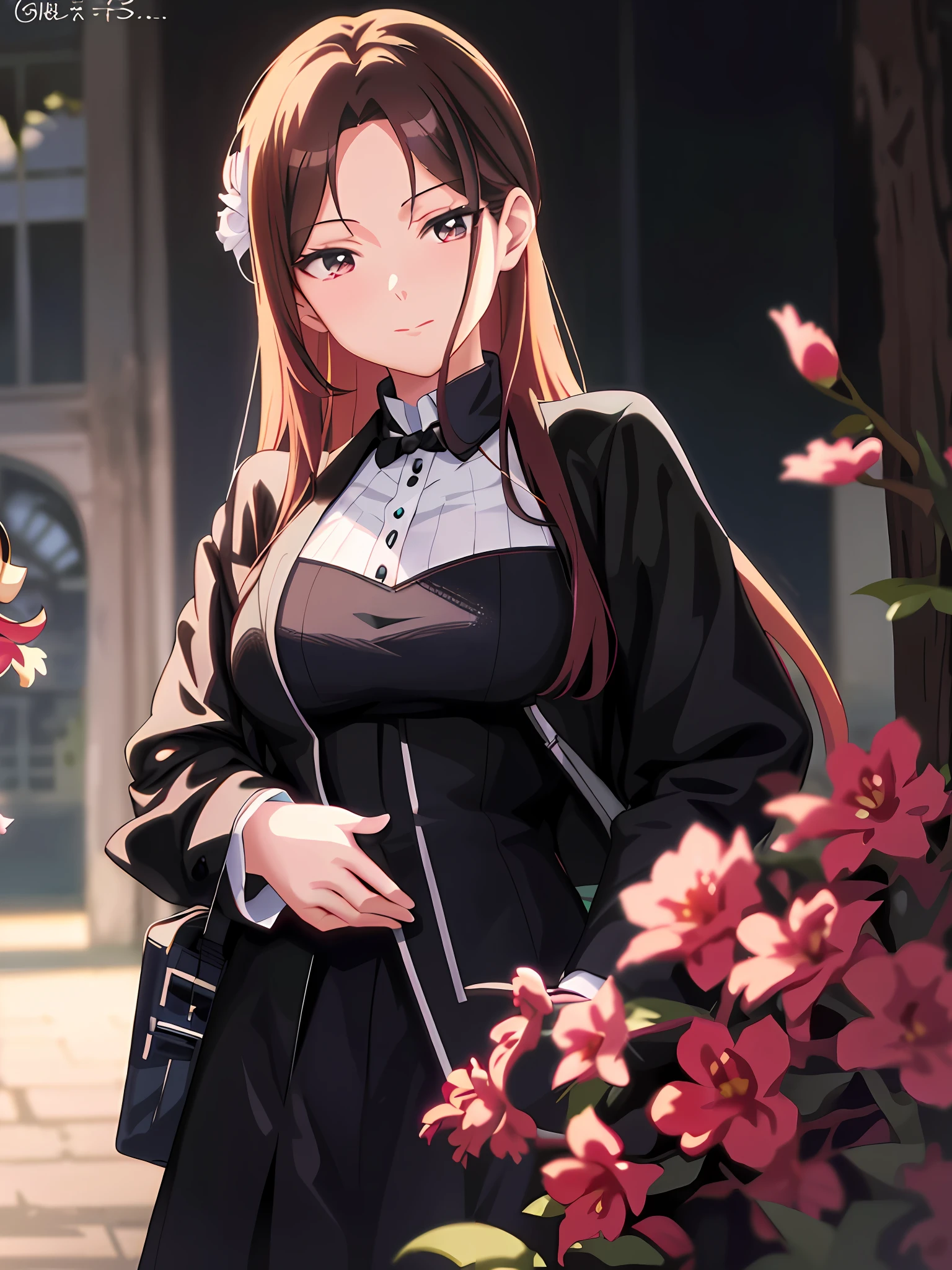 anime - style image of a woman in a black dress and a white collared shirt, anime girl wearing a black dress, portrait of an anime girl, young anime girl, marin kitagawa fanart, realistic anime artstyle, made with anime painter studio, artwork in the style of guweiz, beautiful anime portrait, anime style. 8k