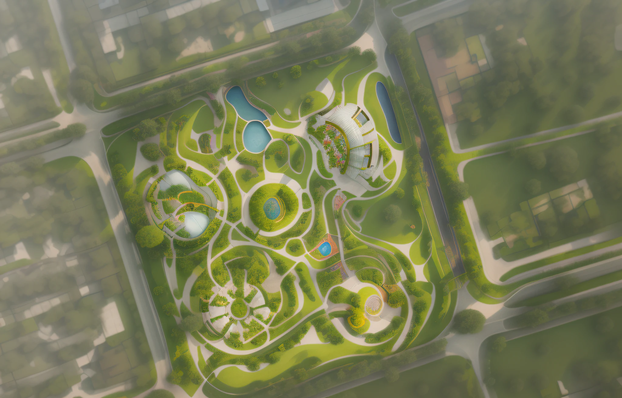 Aerial view of a park with lots of trees and many buildings best quality, super detailed, (full detail), (4k), 8k, trees, houses, grass, buildings, curved roads, relief. terrain, aerial illustration, aerial view from above, aerial view, aerial view, aerial view, aerial view from top to bottom, isometric aerial view, aerial view, [ Top view ]!!, top view, aerial view, top view, Satellite view Curved road network, zaha style, color floor plan vertical panorama (masterpiece) with aerial view of water park and curved road network, (high quality), aerial view of park with pond and many trees, concept rendering, aerial illustration, Upper view, very elegant and complex, deformed complex 3D rendering Zaha style, color floor plan, terrain, gallery, runway, vertical panorama with aerial view of park with water park and curved road network, photos taken from above, complex 3D rendering, complex 3D rendering, realistic rendering, architectural rendering, detailed rendering, architectural visualization, digital rendering, landscape architecture photo (masterpiece), (high quality), best quality, super detailed, (full detail),(4k),8k,tree, no humans, door, water, house,building,grass, simple background, window, from above, park Aerial view of the park with pond and many trees, concept rendering, aerial illustration, upper view, very elegant and complex, Deformation complex 3D rendering Zaha style, color floor plan, terrain, gallery, runway, vertical panorama of aerial view of park with water park and curved road network, photos taken from above, complex 3D rendering, complex 3D rendering, realistic rendering, architectural rendering, detailed rendering