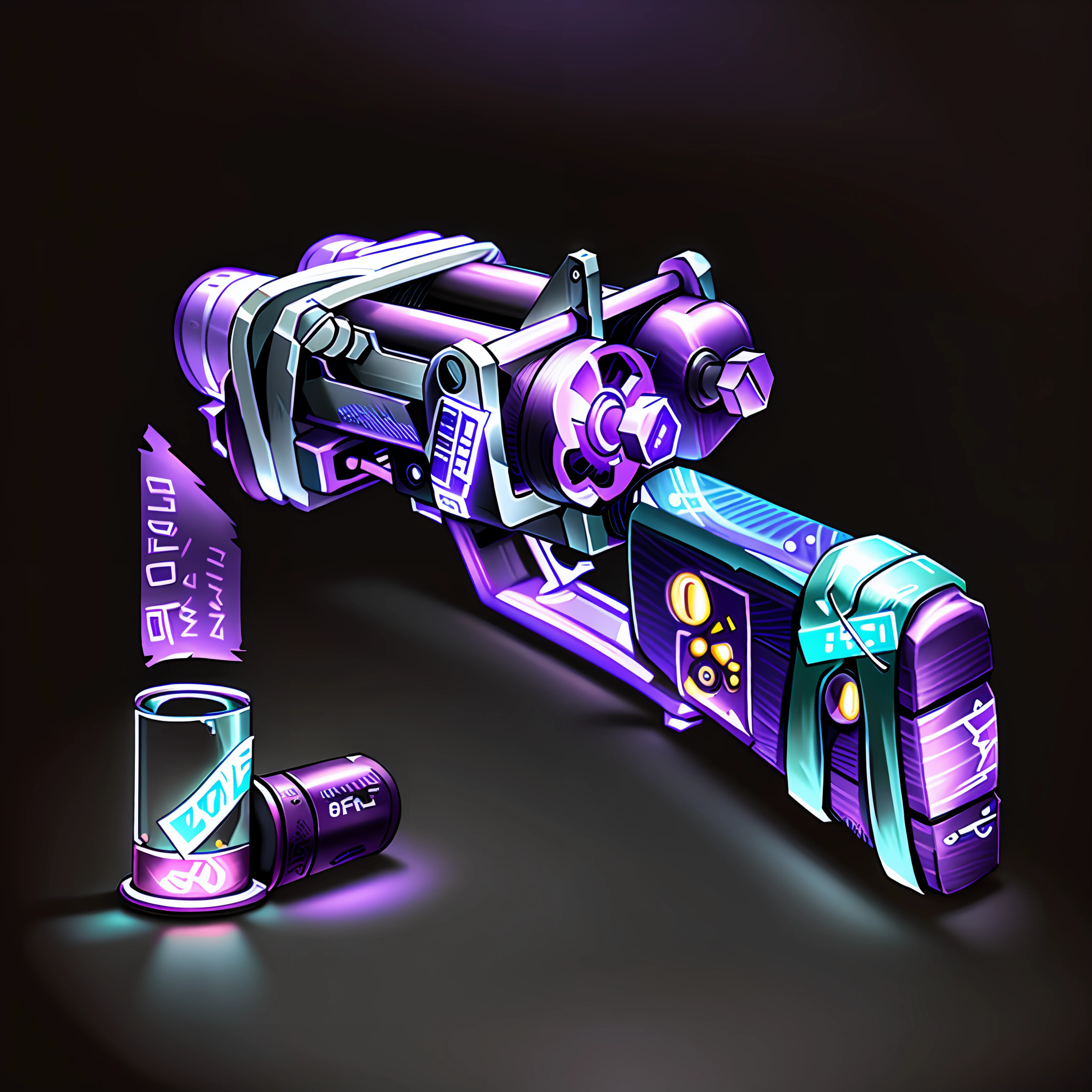 Sawed off shotgun GlowingRunesAI_purple