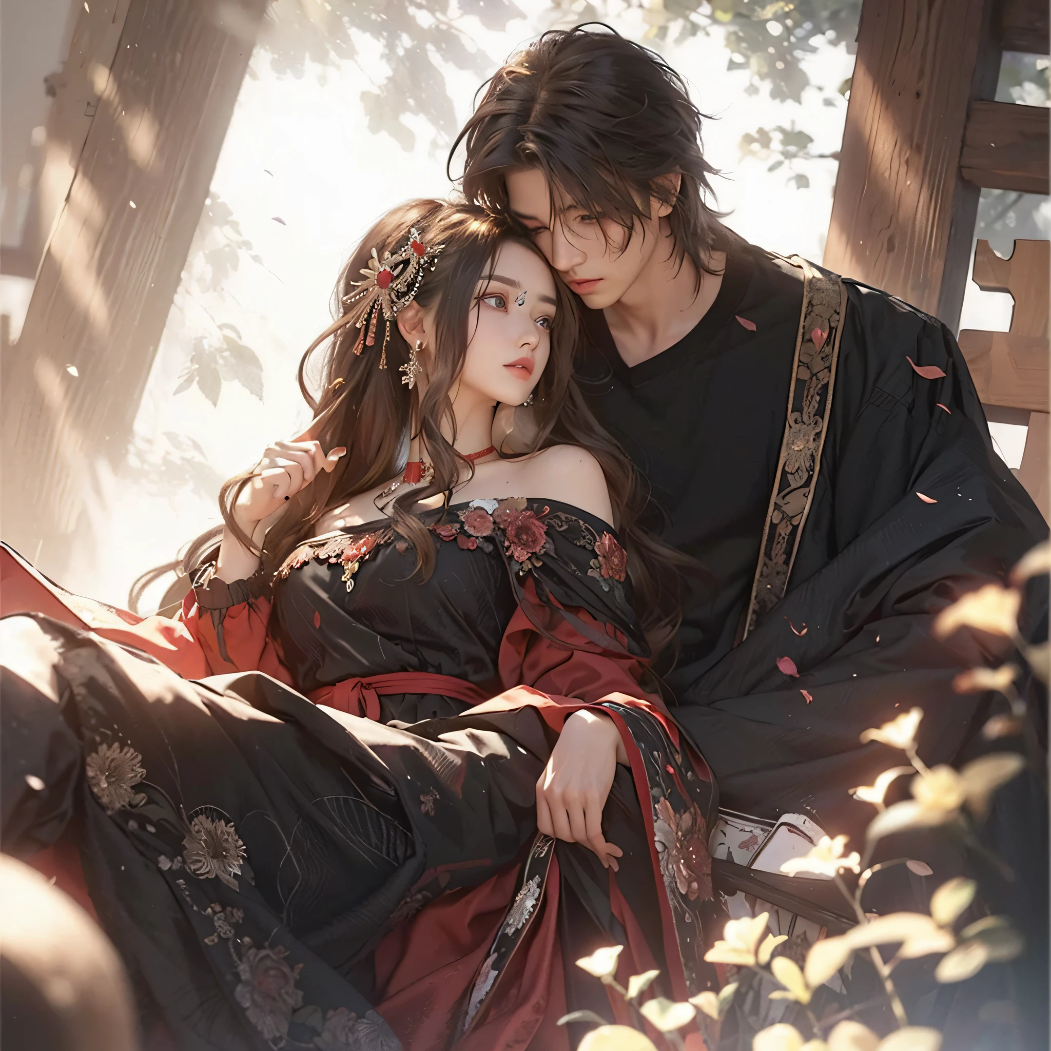 best quality, masterpiece, ultra high res, 1boy, duo, 1girl, (detailed face:1.2), (detailed eyes:1.2), (detailed hair:1.2), (detailed clothes:1.2), 4k, male,