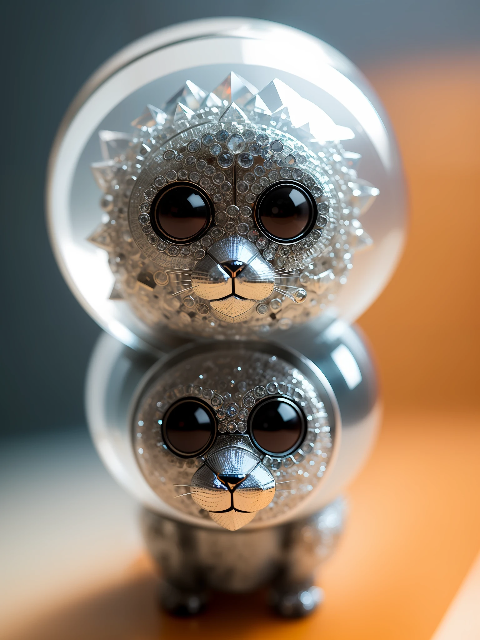 A cute crystal monkey made of crystal, full body, 4K, (cyborg: 1.1), ([tail|detail line]: 1.3), (intricate detail), hdr, (intricate detail, superdetail: 1.2) , cinematography, vignetting, centered, a cute rabbit made of crystal, 4K, (cyborg:1.1), ([tail|detail wire]:1.3), (intricate detail), hdr, (intricate detail, super Details: 1.2), photography, vignetting, centering