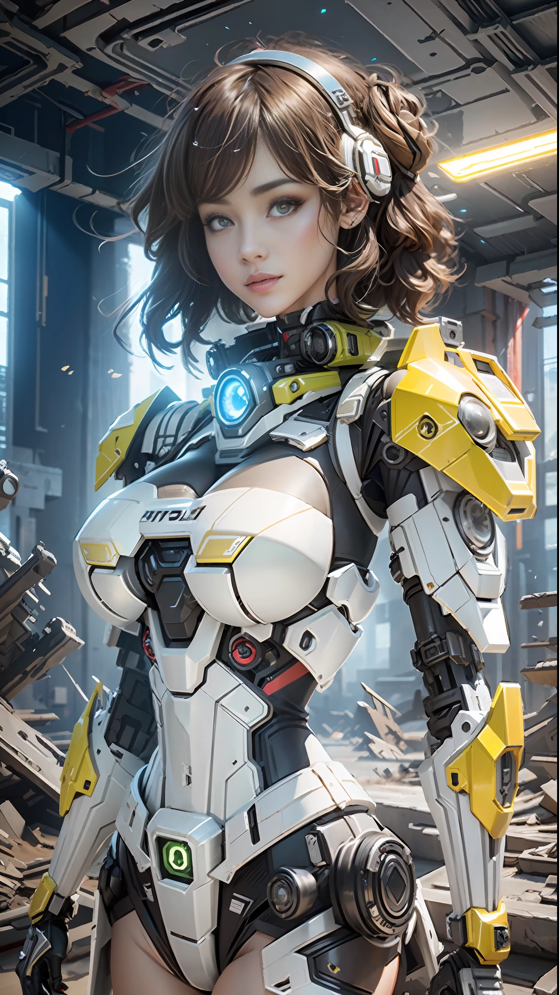 ((Best Quality)), ((Masterpiece)), (Very Detailed:1.3), 3D, Shitu-mecha, Beautiful cyberpunk super sexy big breasts woman with her mecha in the ruins of the city of the forgotten war, ancient technology, HDR (High Dynamic Range), busty, sexy, big tits, ray tracing, nvidia RTX, super resolution, Unreal 5, subsurface scattering, PBR texture, post-processing, anisotropic filtering, depth of field, maximum sharpness and sharpness, multi-layer texture, Albedo and specular mapping, surface shading, accurate simulation of light-material interactions, perfect ratios, octane rendering, duotone lighting, low ISO, white balance, rule of thirds, wide aperture, 8K RAW, high efficiency sub-pixels, subpixel convolution, luminous particles, light scattering, Tyndall effect