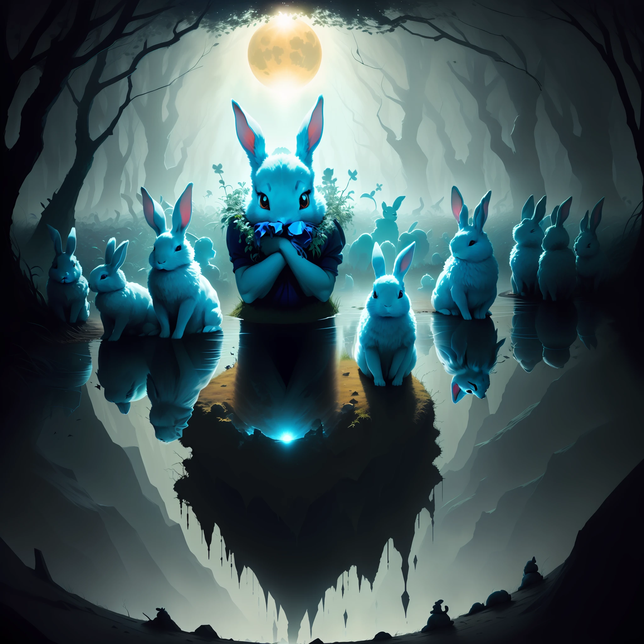 The big rabbit is sick, two rabbits look, three rabbits buy medicine, four rabbits boil, five rabbits die inexplicably, six rabbits lift, seven rabbits dig a hole with their heads stuffy, eight rabbits come to bury, the small tombstone of the dark forest, is the cold corpse of the rabbit, the cry of sorrow is long gone, the sun slowly crawls out, the nine rabbits are sad on the ground, and the ten rabbits ask why? Nine rabbits said that five rabbits would never come back