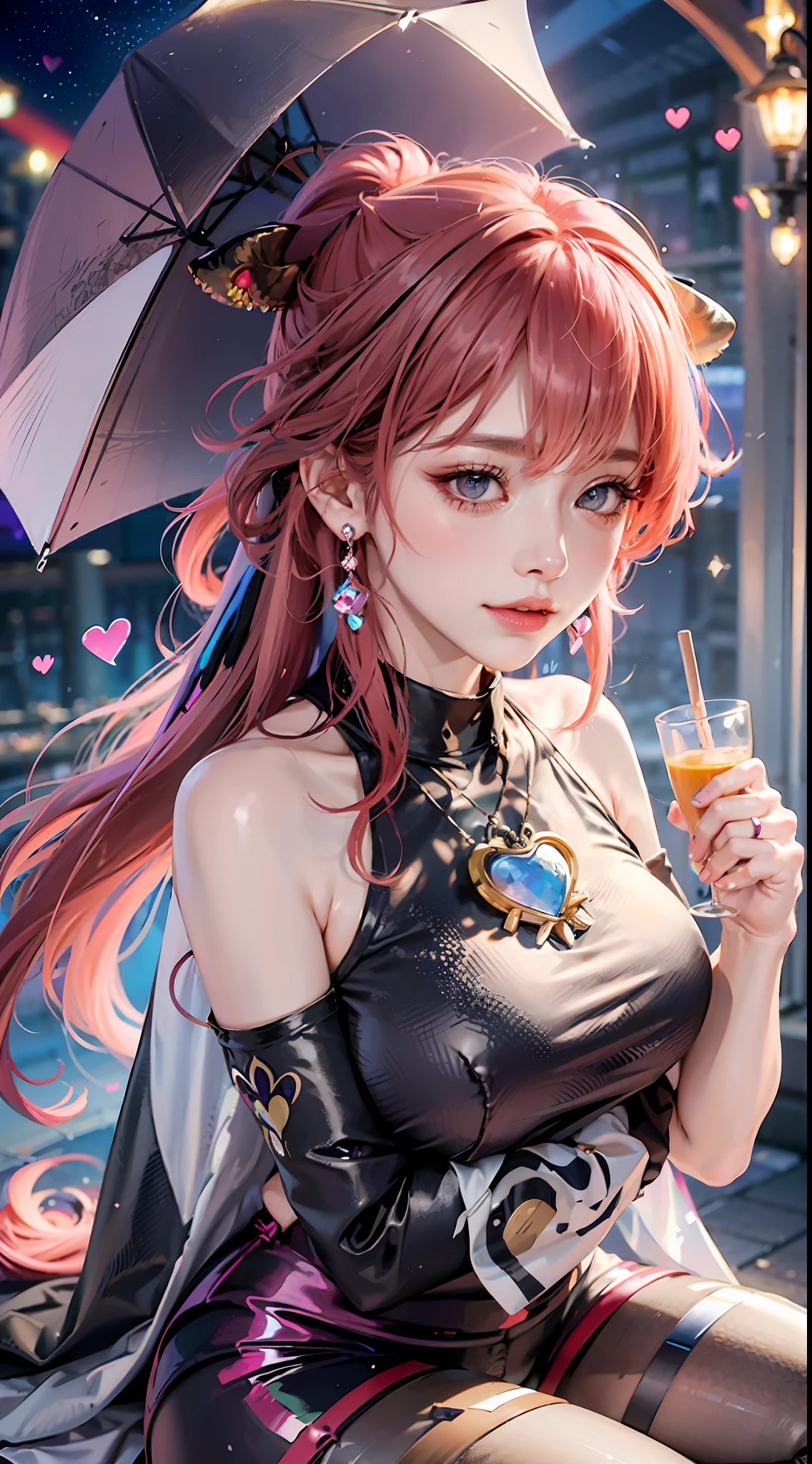 masterpiece, absurdres, Panorama, exquisite facial features, prefect face, shiny skin, (((bunny girl))), solo, (((bar censor))), (thick lips), (((blush))), (scared), (((nose blush))), (light smile), ((long hair)), ((red hair)), (blue hair), (rainbow-like hair), (((high ponytail))), (((heart hair ornament))), (choker), (metal collar), (drop earrings), (sapphire brooch), (((mini crown))), (((T-shirt))), (((transparent clothes))), (((black leggings))), wet clothes, ((cape)), (leaning forward), (holding cup), (((bar))), (((genshin impact))), (((short shorts))), (((cow horns))), ((((hugging own legs)))), cat pose, holding book, holding wand, holding umbrella, holding flower, object hug, holding heart, indoor, gym, laboratory, library, stars, universe, azur lane, dreamlike, opal render, ((4koma)), (album cover)