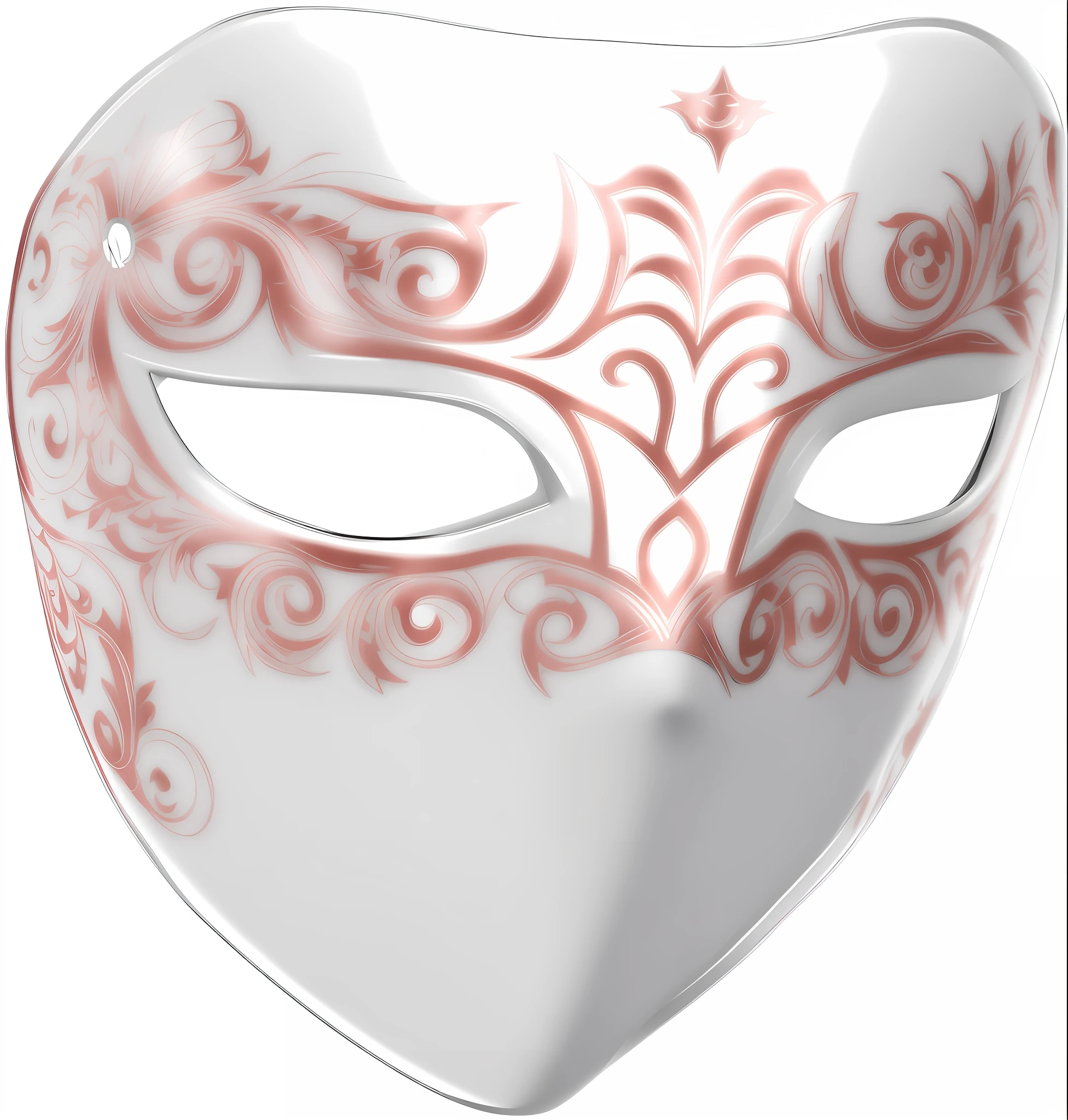 there is a white mask with a red design on it, white mask, venetian mask, ornate mask, detailed mask, carnival mask, mask, vega mask, theater mask, masqua, masquerade mask, intricate mask, pointy mask, ( ( mask ) ), ghost mask, detailed face with mask, tribal mask inside mask, metal mask, masked face, full mask