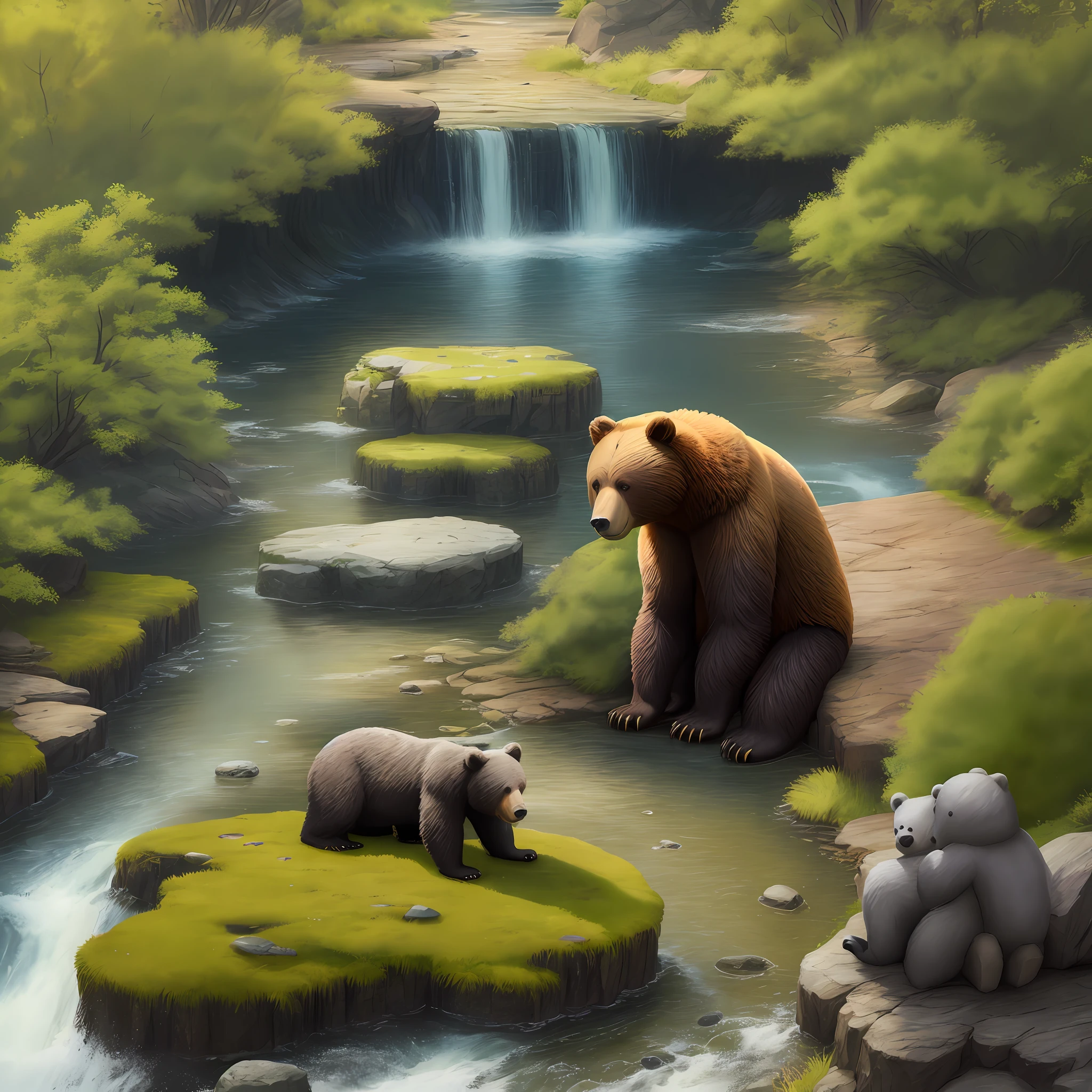 Create landscape with bear in eden platenat