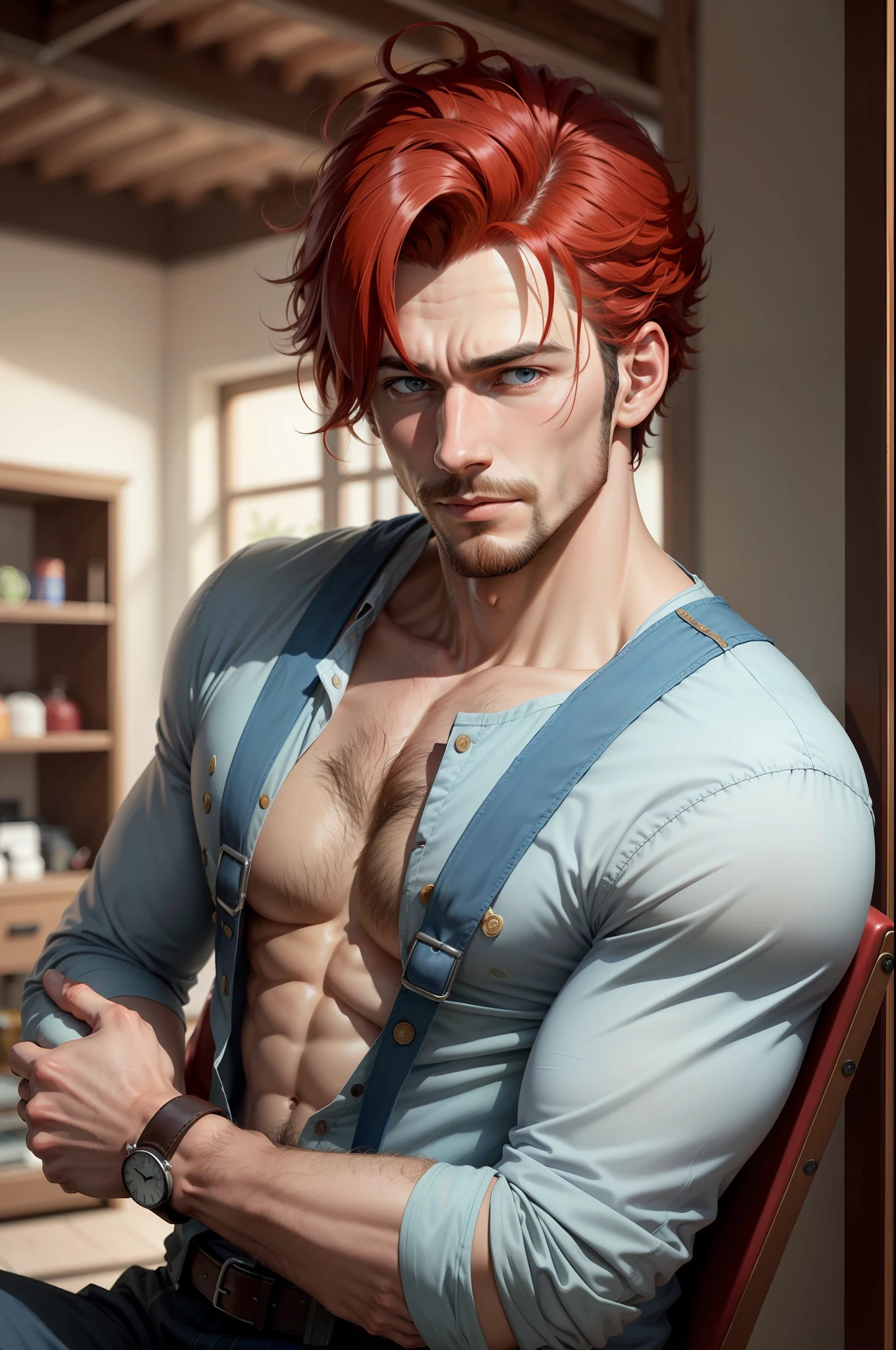 realistic man he hair like tomato