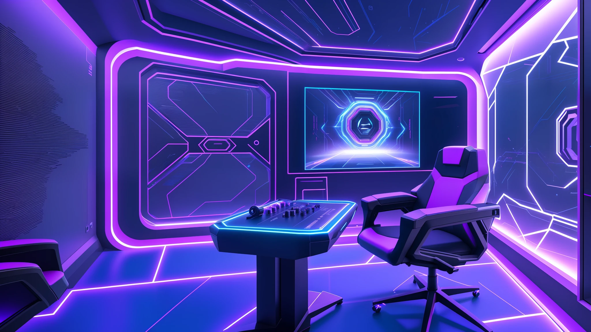 Transport yourself into a futuristic 12K gaming room that feels like a portal to another dimension. The room is adorned with sleek, minimalist aesthetics and cutting-edge technology. The walls are covered in LED panels, capable of displaying vibrant and dynamic visuals that synchronize with your gaming experience. The room is equipped with the latest virtual reality gear, providing an unparalleled level of immersion. This high-tech sanctuary is designed to transport you to new realms of gaming, where reality and fantasy blur, 3D, realistic rendering, --auto --s2