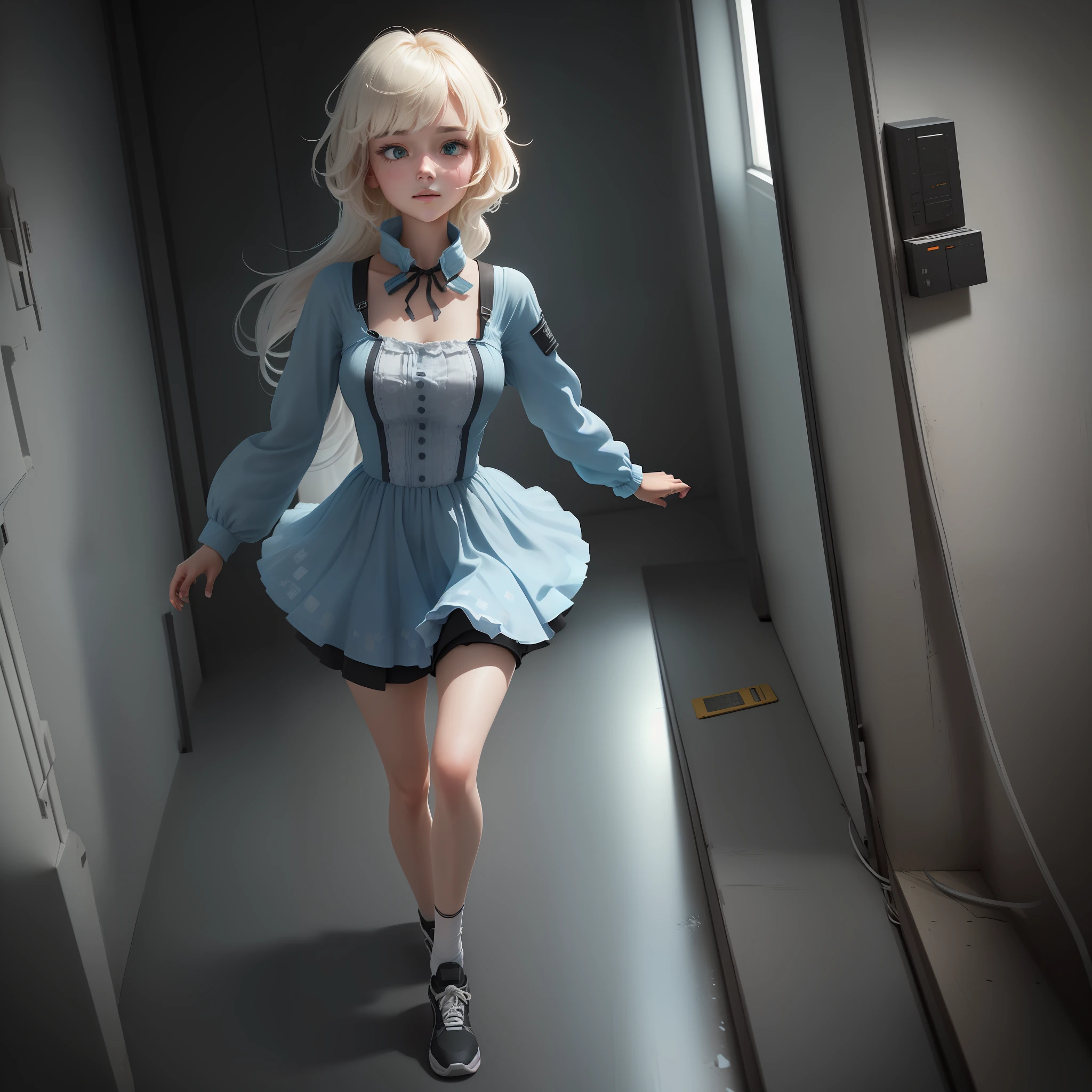 Masterpiece, best quality, (very detailed CG unity 8k wallpaper), (best quality), (best illustration), (best shadow), "I don't belong here, I don't care if it hurts, I want to have control, I want a perfect body, I want a perfect soul, I want you to pay attention, when I'm not around, you are so special, I hope I am special, but I'm a ghost, I'm a weirdo, what the hell am I doing here?" , I don't belong here, oh oh, she ran out the door, she's running", isometric 3D, octane rendering, ray tracing, very detailed