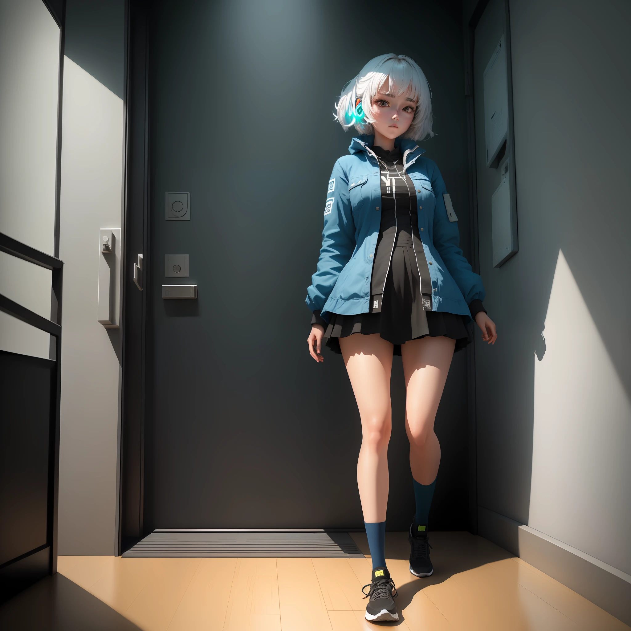Masterpiece, best quality, (very detailed CG unity 8k wallpaper), (best quality), (best illustration), (best shadow), "I don't belong here, I don't care if it hurts, I want to have control, I want a perfect body, I want a perfect soul, I want you to pay attention, when I'm not around, you are so special, I hope I am special, but I'm a ghost, I'm a weirdo, what the hell am I doing here?" , I don't belong here, oh oh, she ran out the door, she's running", isometric 3D, octane rendering, ray tracing, very detailed