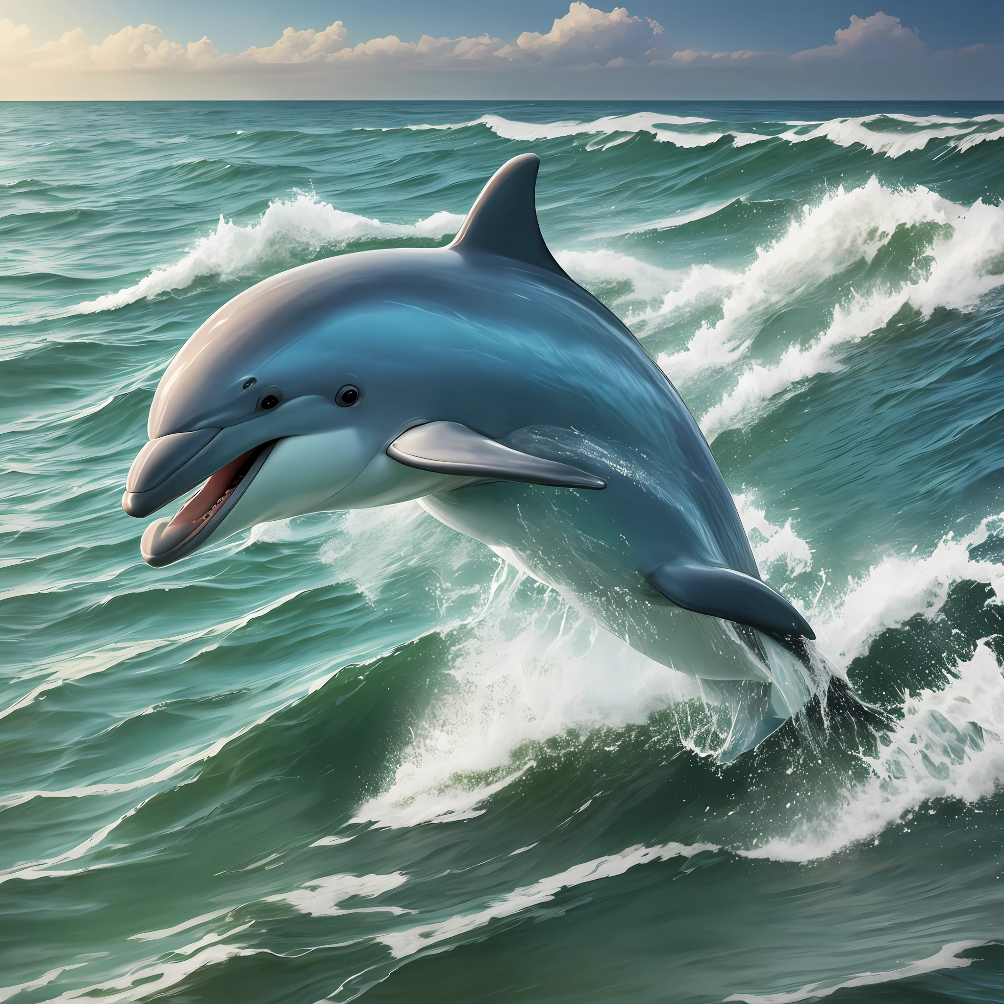 dolphin, realistic photo, realism, raw, best quality --auto --s2