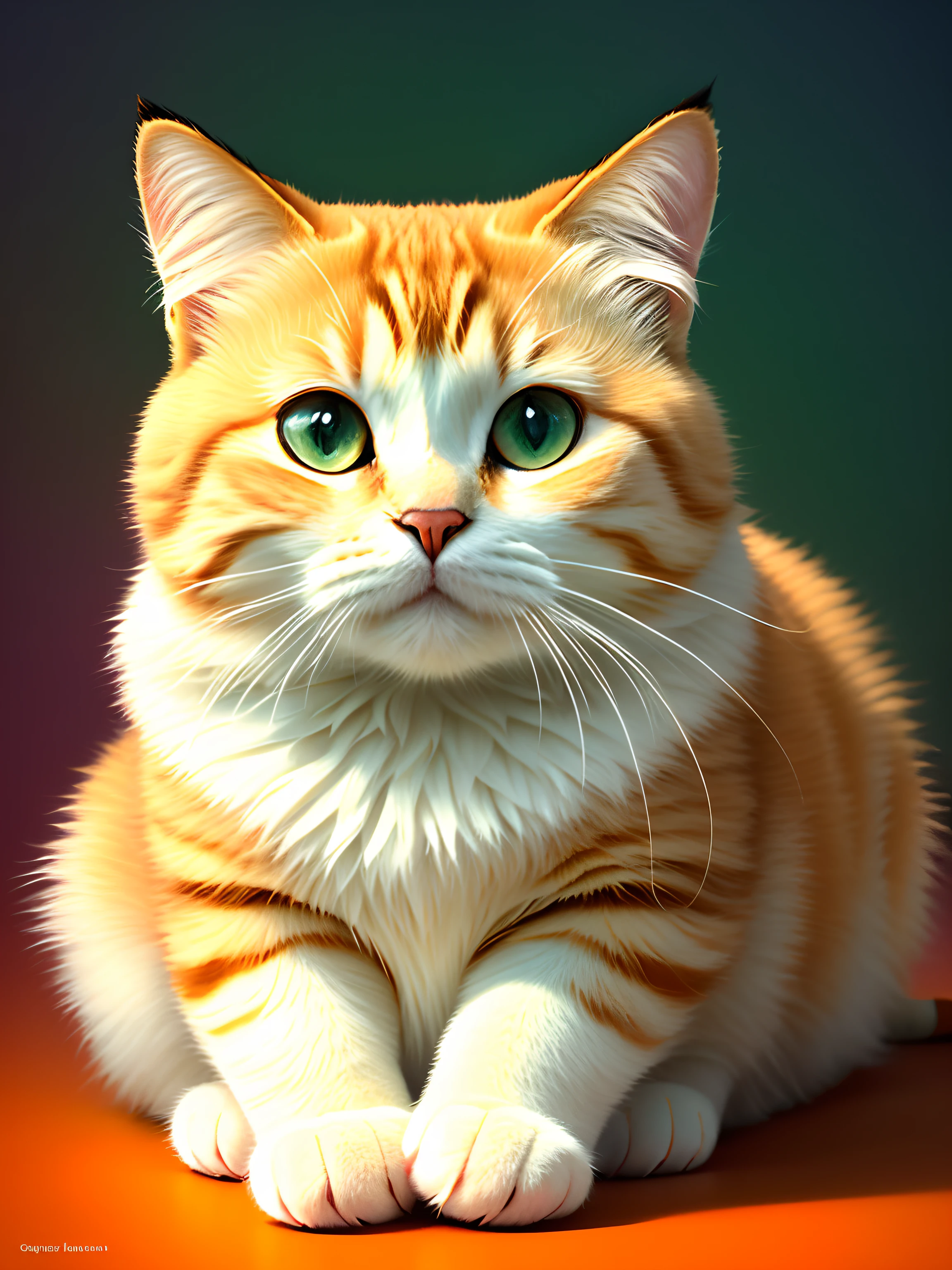Here is an optimized English prompt based on the given theme and using Stable Diffusion's prompt formatting:

((masterpiece)), best quality, high resolution, ultra-realistic, detailed, stunning, beautiful, dynamic angle, dynamic pose, a fluffy and chubby Garfield-like cat, lounging, relaxed and lazy expression, orange and black fur, whiskers, big green eyes, milk bottle, soft lighting, colorful background, playful atmosphere.