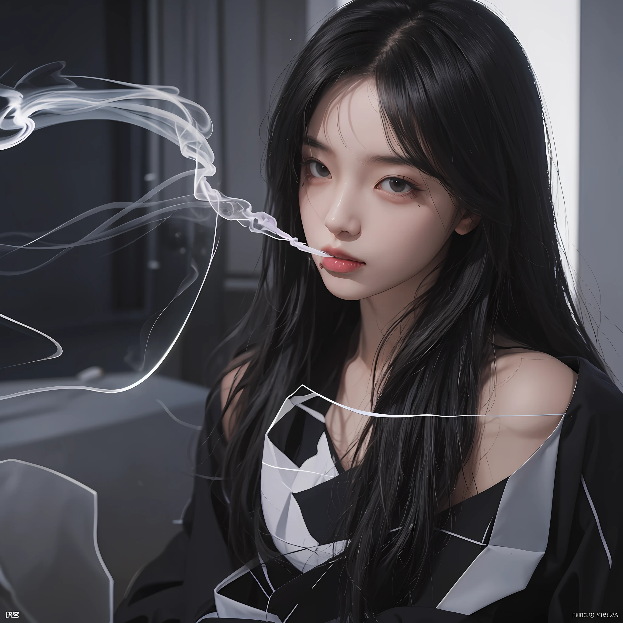 1 girl black silk ray tracing night smoking --auto --s2