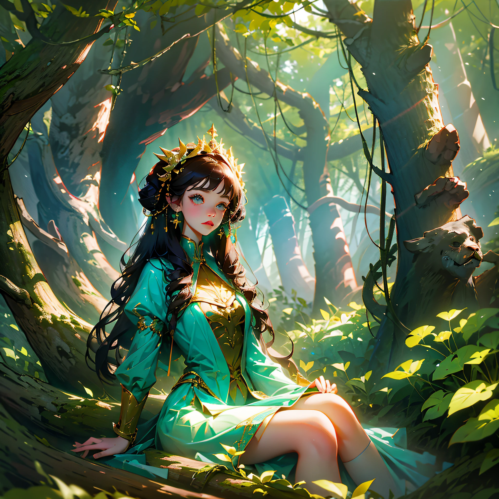 masterpiece, better quality,
1girl, Renaissance upper body in the magical forest --auto --s2