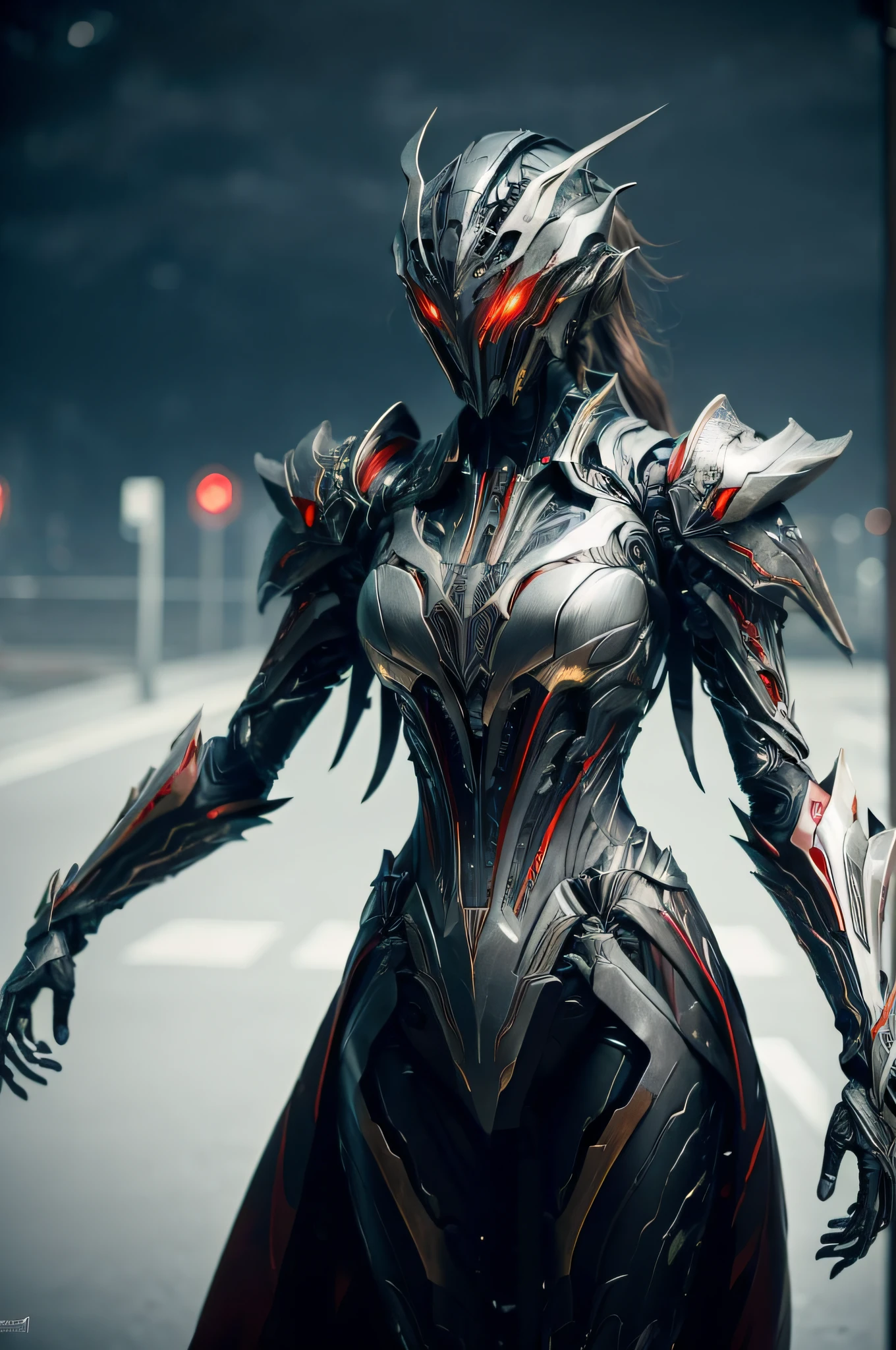 1 japanese girl, WARFRAME, intricate pattern, heavy metal, energy lines, faceless, glowing eyes, elegant, intense, blood red and black uniform, solo, modern, city, streets, dark clouds, thunderstorm, heavy rain,
dramatic lighting,
(masterpiece:1.2), best quality, high resolution, beautiful detailed, extremely detailed, perfect lighting,