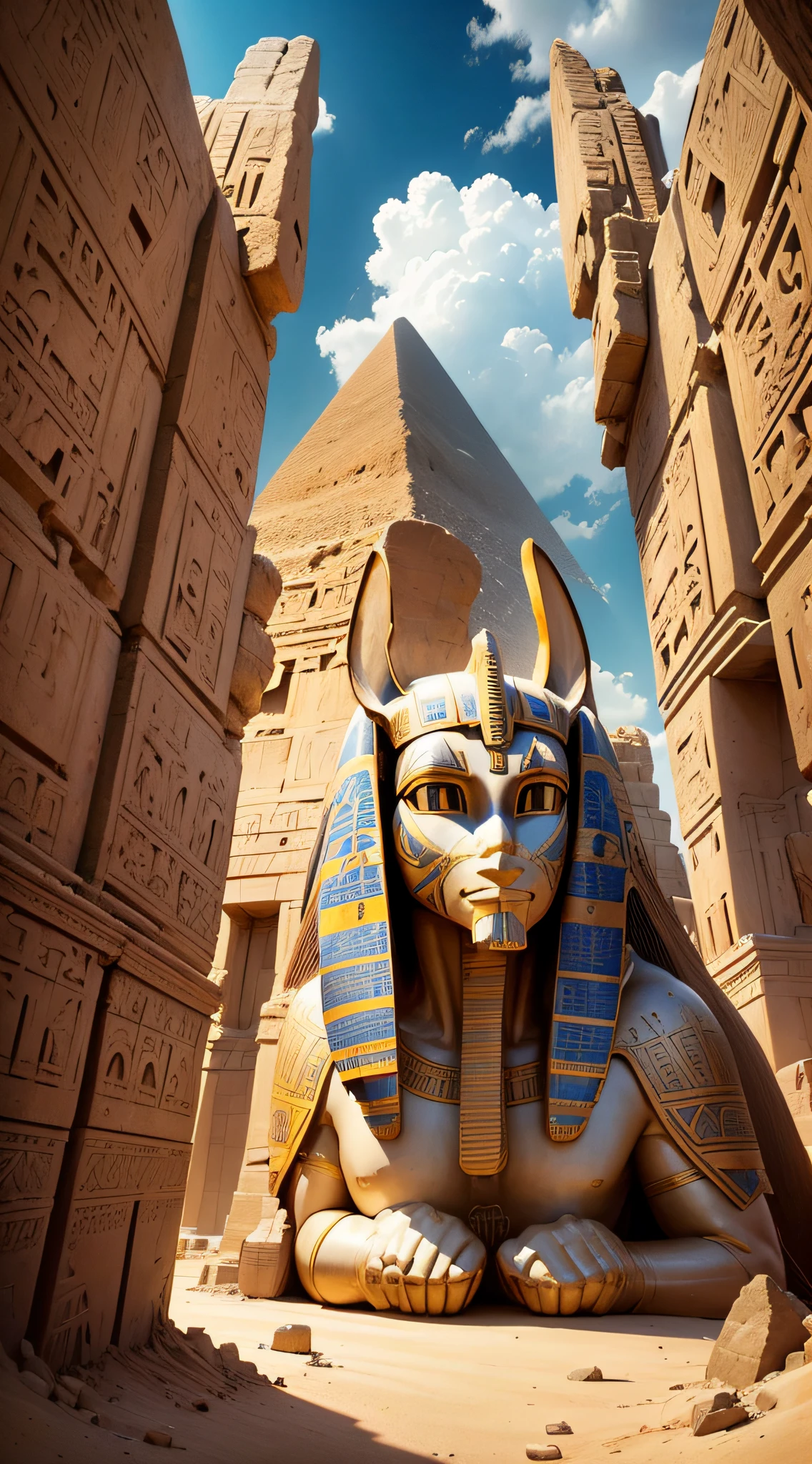 Image Prompt: Sphinx of Giza, Egypt
Description: Unveil the ancient secrets of the imposing Sphinx of Giza in Egypt. Let yourself be enveloped by the majesty of this archaeological enigma and immerse yourself in the search for lost knowledge. What deep mysteries will it reveal? --auto --s2
